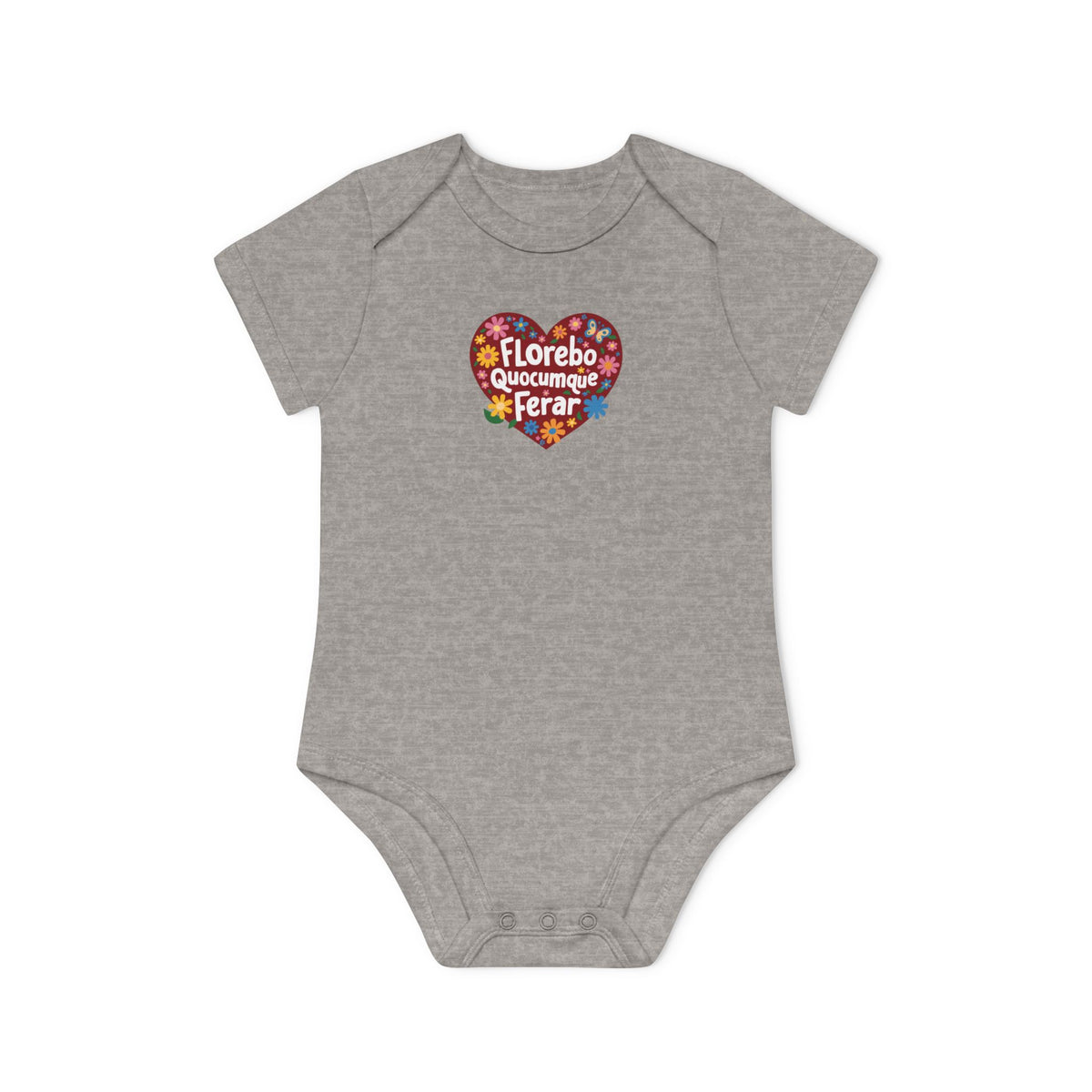 Body Bébé "Florebo Quocumque Ferar", Île de La Réunion, Douceur Coton, Cadeau Naissance,  Confort Coton Bio, Style Unique, Cadeau Parfait