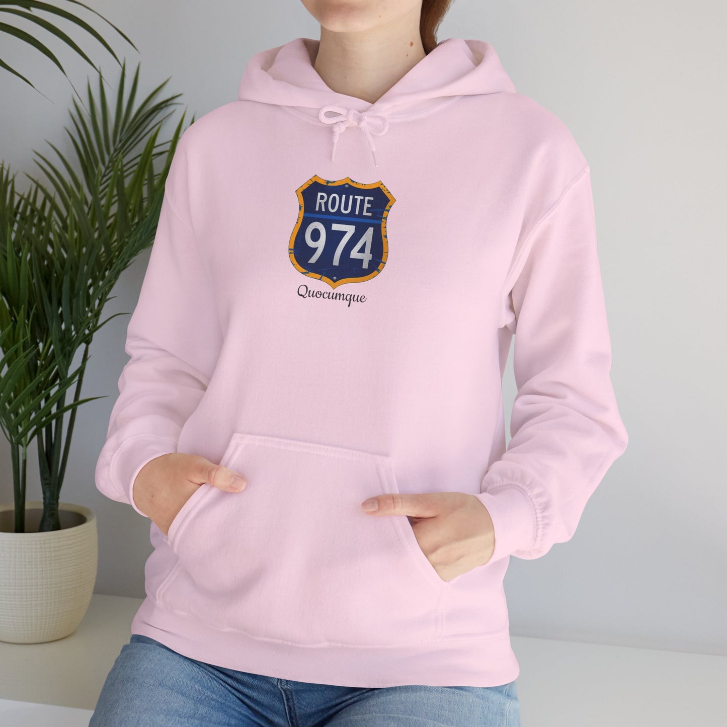 Sweat-Shirt à Capuche Collection " Route 974", Exotisme, Adulte, Homme, Femme, Sportive, Sportif, Décontracté, Classique, Destination La Réunion