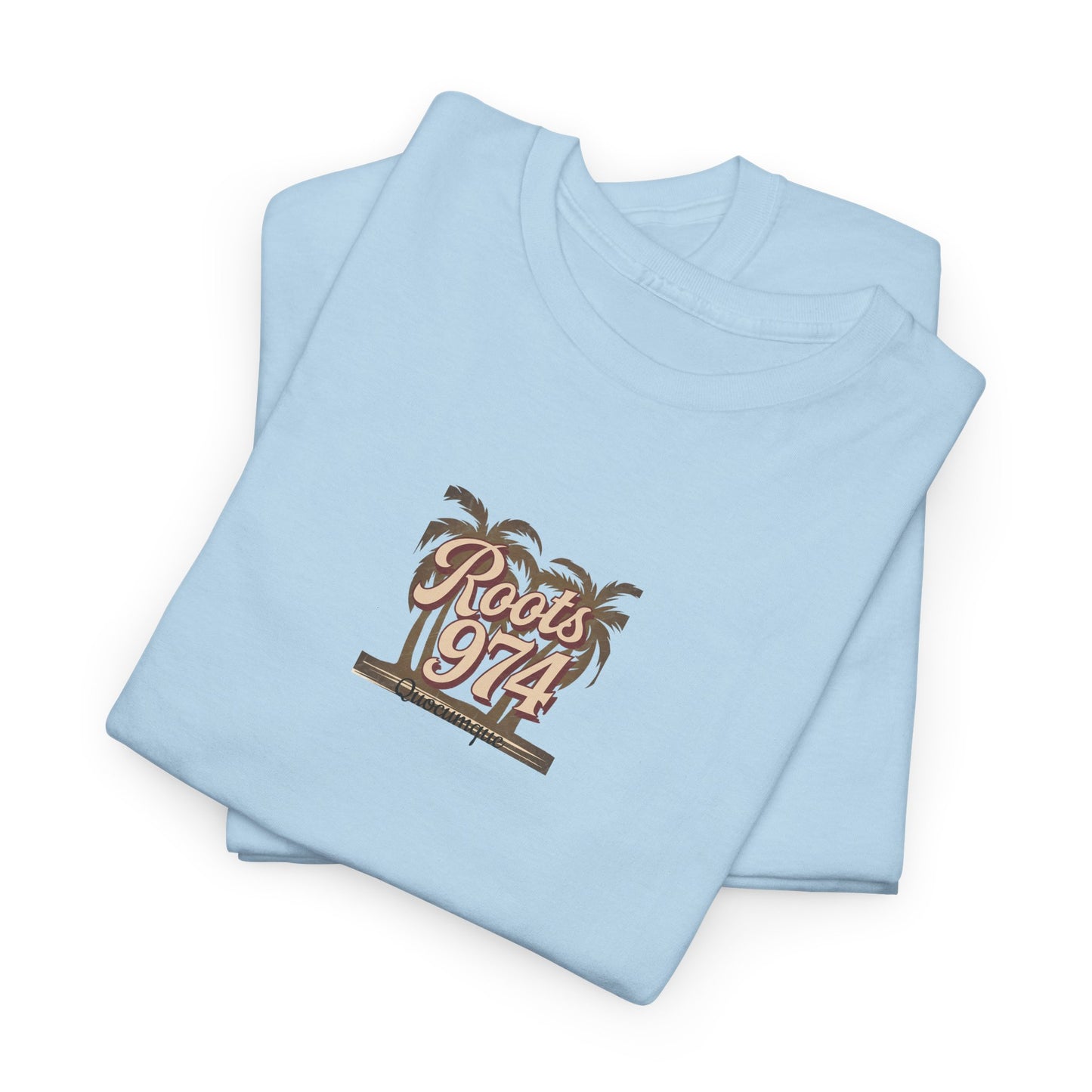 T-shirt "Roots 974", Exotisme, Destination Île de La Réunion, Confort Coton, Sobre, Elégant, Souvenir Unique, Cadeau, Unisexe, Esprit Voyageur