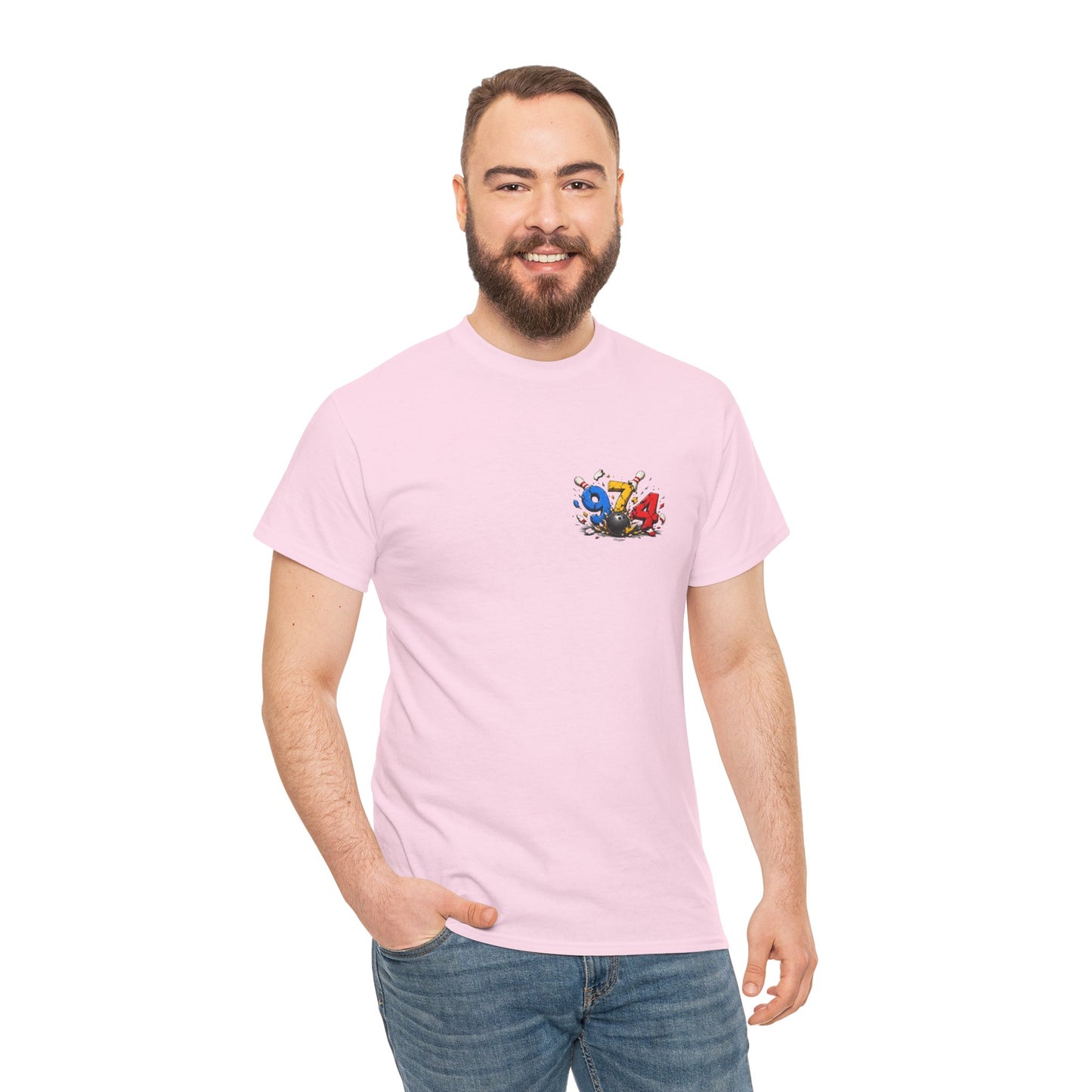 T-shirt " 974 Bowling ", Destination Île de La Réunion, Confort Coton, Sobre, Elégant, Souvenir Unique, Vêtement Adulte, Unisexe, Esprit Voyageur