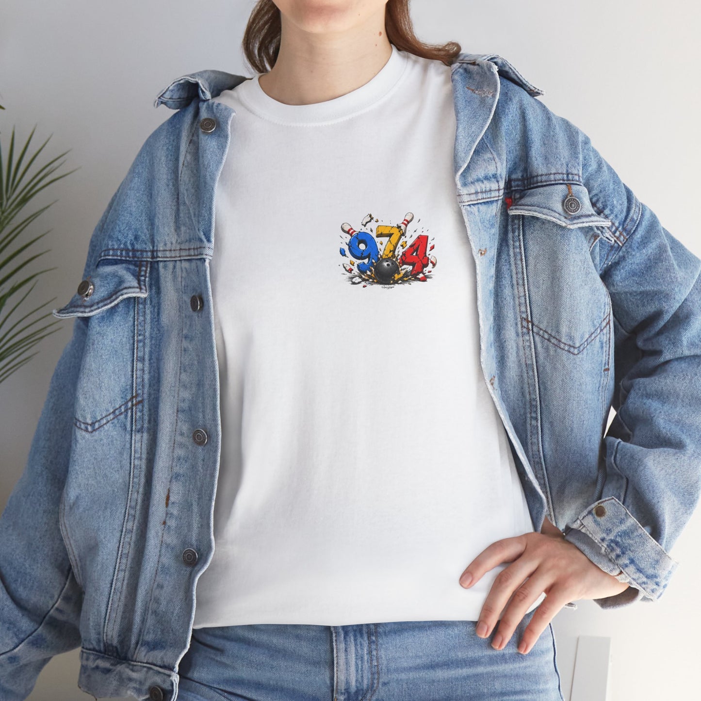 T-shirt " 974 Bowling ", Destination Île de La Réunion, Confort Coton, Sobre, Elégant, Souvenir Unique, Vêtement Adulte, Unisexe, Esprit Voyageur