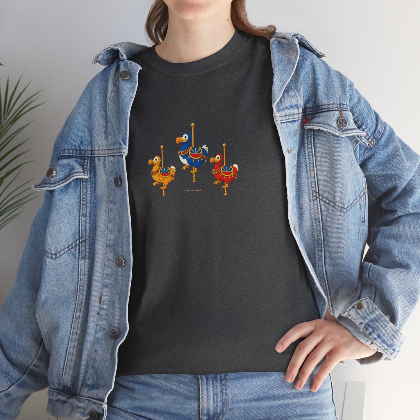 T-shirt Quocumque " Carrousel", Île de La Réunion, Confort Coton, Elégant, Souvenir Unique, Cadeau, Unisexe, Esprit Voyageur, Créole, Bourbon