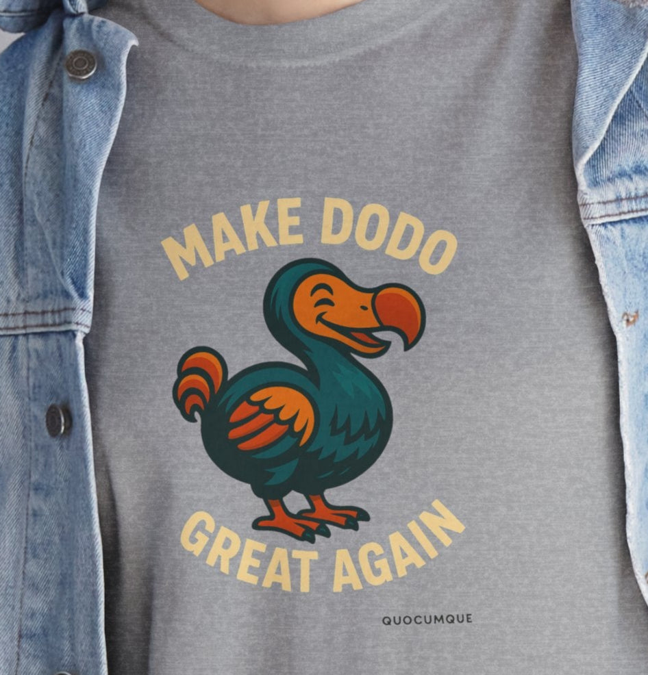 T-Shirt "Make Dodo Great Again", Exotisme, Destination Île de La Réunion, Confort Coton, Sobre, Elégant, Souvenir Unique, Cadeau, Unisexe, Esprit Voyageur