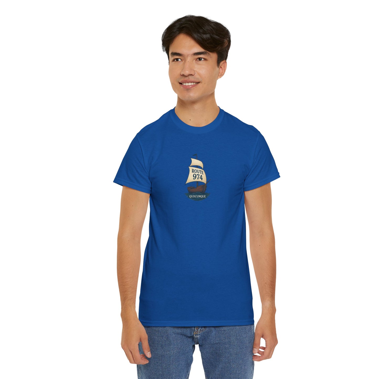 T-shirt "Route 974", Voile, Exotisme, Destination Île de La Réunion, Confort Coton, Sobre, Elégant, Souvenir Unique, Cadeau, Unisexe, Esprit Voyageur