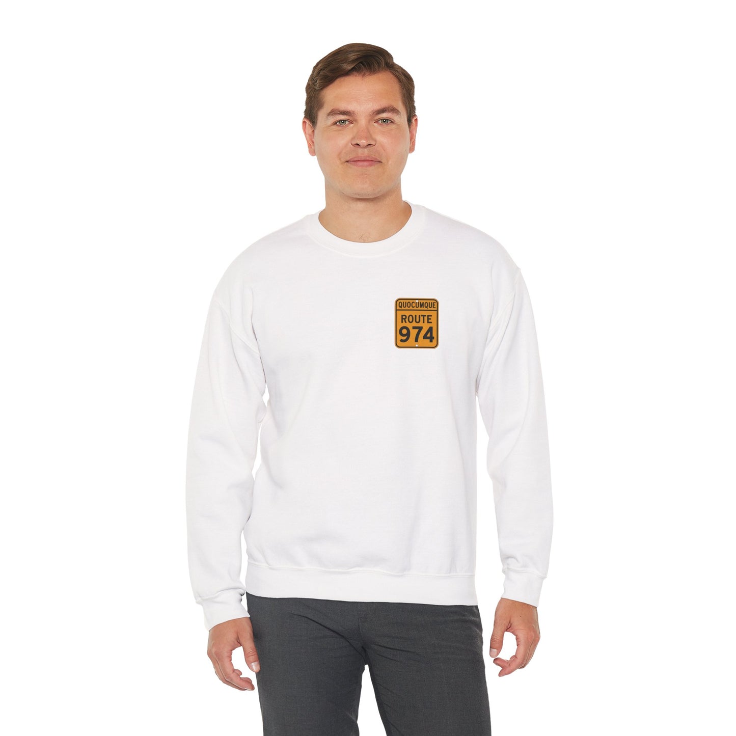 Sweat-Shirt Quocumque "Route 974", Destination l'Île De La Réunion, Adulte, Homme, Femme, Sportive, Sportif, Décontracté, Élégant, Classique,