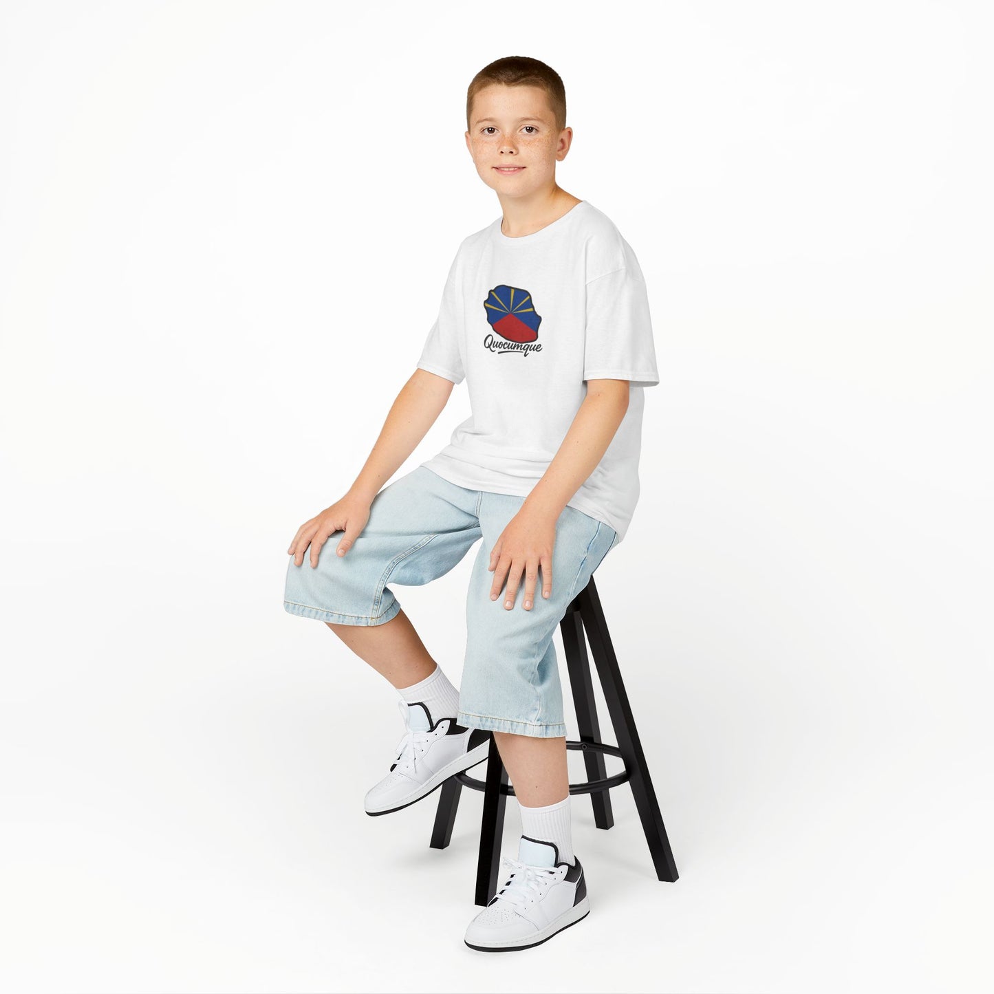 T-shirt " Drapeau Pays", Île de La Réunion, Douceur Coton, Pour les enfants de 5-6 ans( Taille XS), Pour les 7-8 ans( taille S), Pour les 9-10 ans( taille M), Pour les 11-12 ans( taille L), Pour les 13-14 ans( taille XLS)