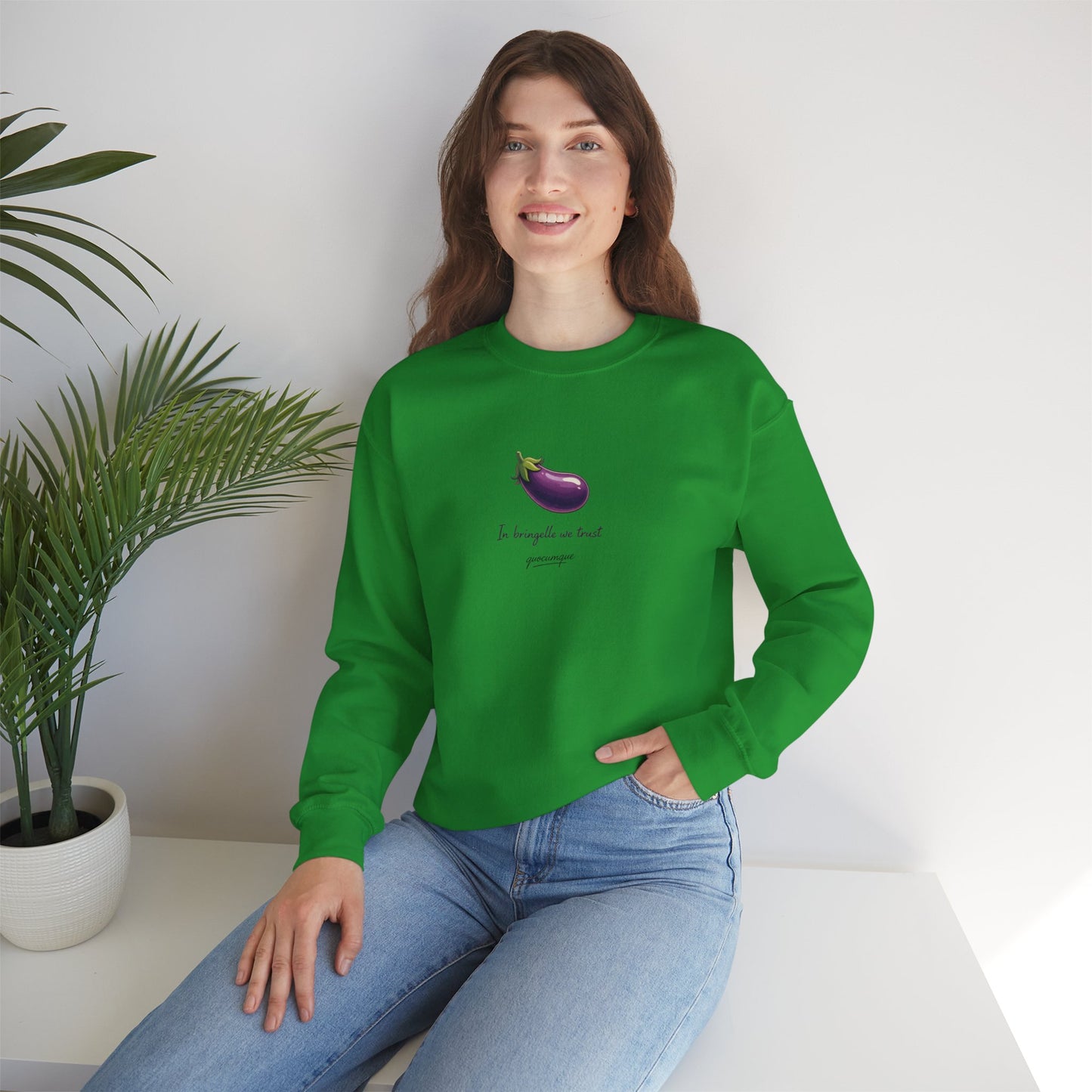 Sweat Quocumque "Bringelle", Exotique, Destination Île De La Réunion, Adulte, Homme, Femme, Sportive, Sportif, Décontracté, Drapeau Régional