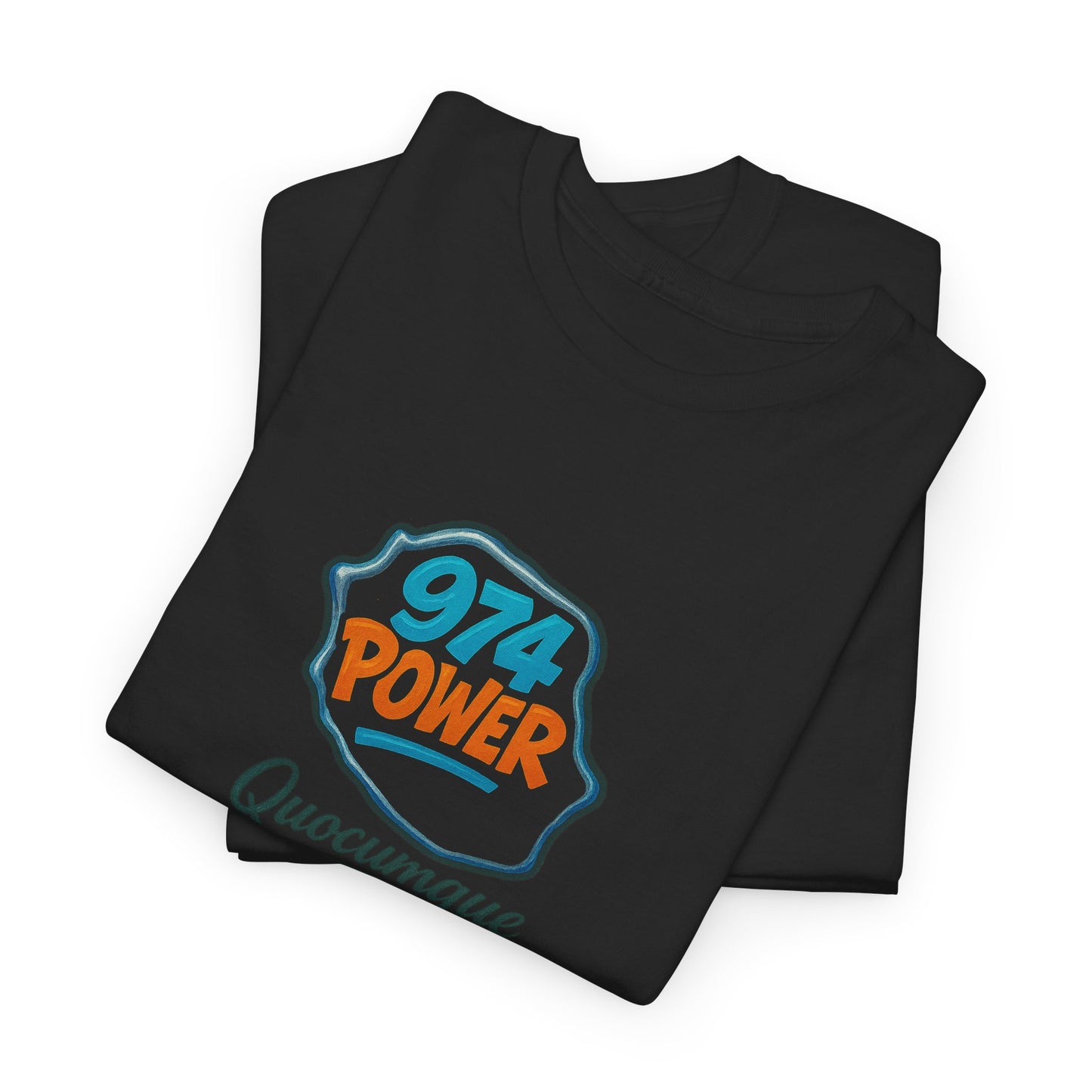 T-shirt "974 Power", Exotisme, Destination Île de La Réunion, Confort Coton, Sobre, Elégant, Souvenir Unique, Cadeau, Unisexe, Esprit Voyageur