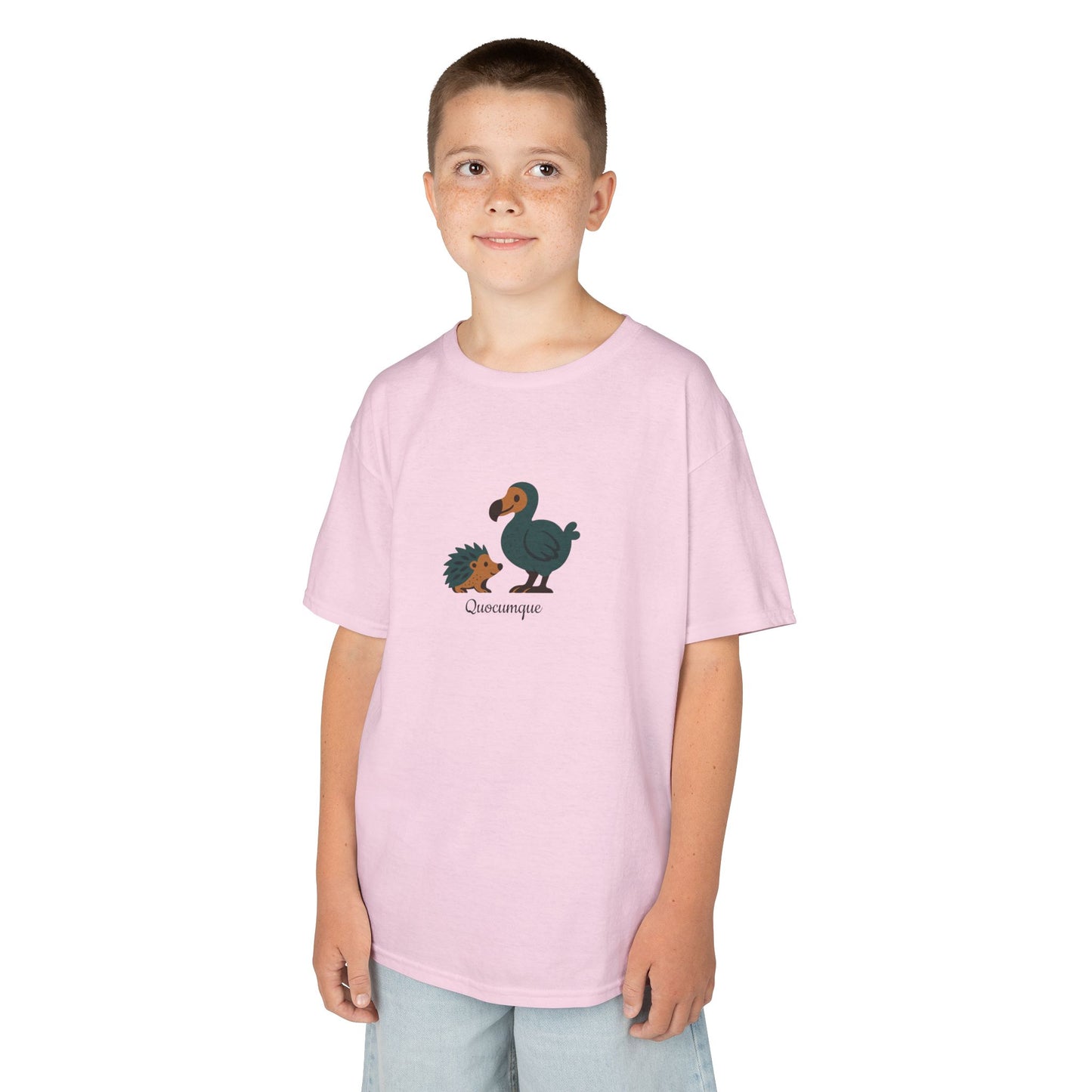 T-shirt Quocumque, " Dodo et Tangue", Animaux Mascotte, Douceur Coton, Pour les enfants de 5-6 ans( Taille XS), Pour les 7-8 ans( taille S), Pour les 9-10 ans( taille M), Pour les 11-12 ans( taille L), Pour les 13-14 ans( taille XL)