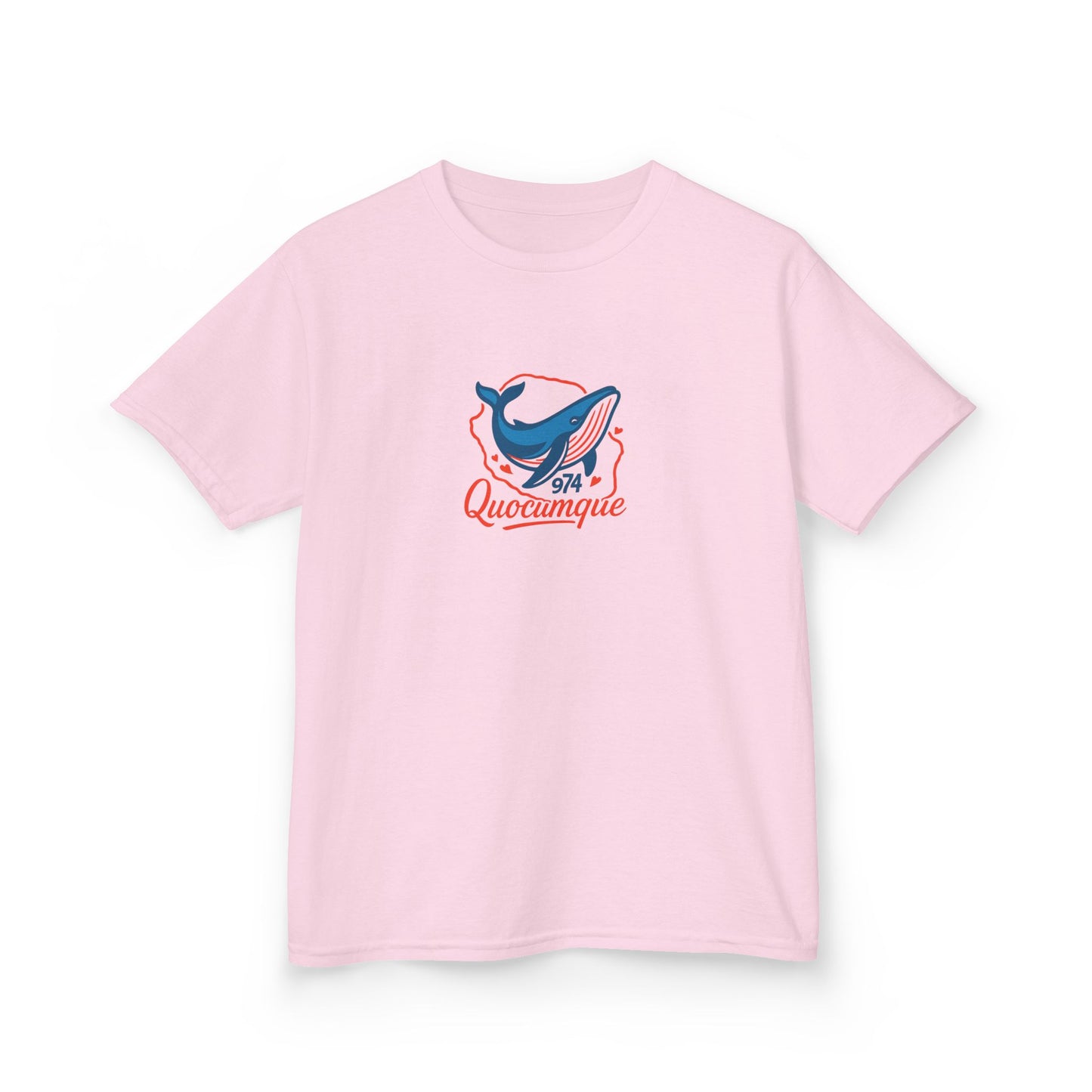 T-shirt Quocumque, "974 Baleine", Douceur Coton,  Pour les enfants de 5-6 ans( Taille XS), Pour les 7-8 ans( taille S), Pour les 9-10 ans( taille M), Pour les 11-12 ans( taille L), Pour les 13-14 ans( taille XLS)