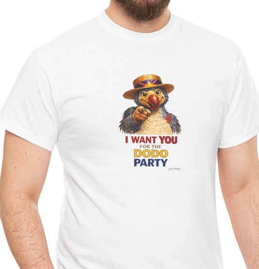 T-shirt Quocumque, " Dodo Party", Confort, Souvenir Unique, Cadeau, Unisexe, Délicatesse, Homme, Femme, Adulte, Sportif, Liberté, Détente