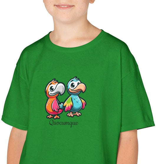 T-shirt Animal Duo Dodos  Pour Marmailles, Île de La Réunion, Douceur Coton, Style Unique, Cadeau Parfait, Quocumque, Vêtement Enfant Ado
