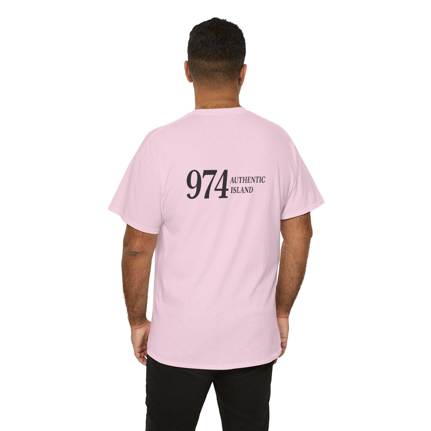 T-shirt "974 Île Authentique", Exotisme, Destination Île de La Réunion, Confort Coton, Sobre, Elégant, Souvenir Unique, Cadeau, Unisexe, Esprit Voyageur