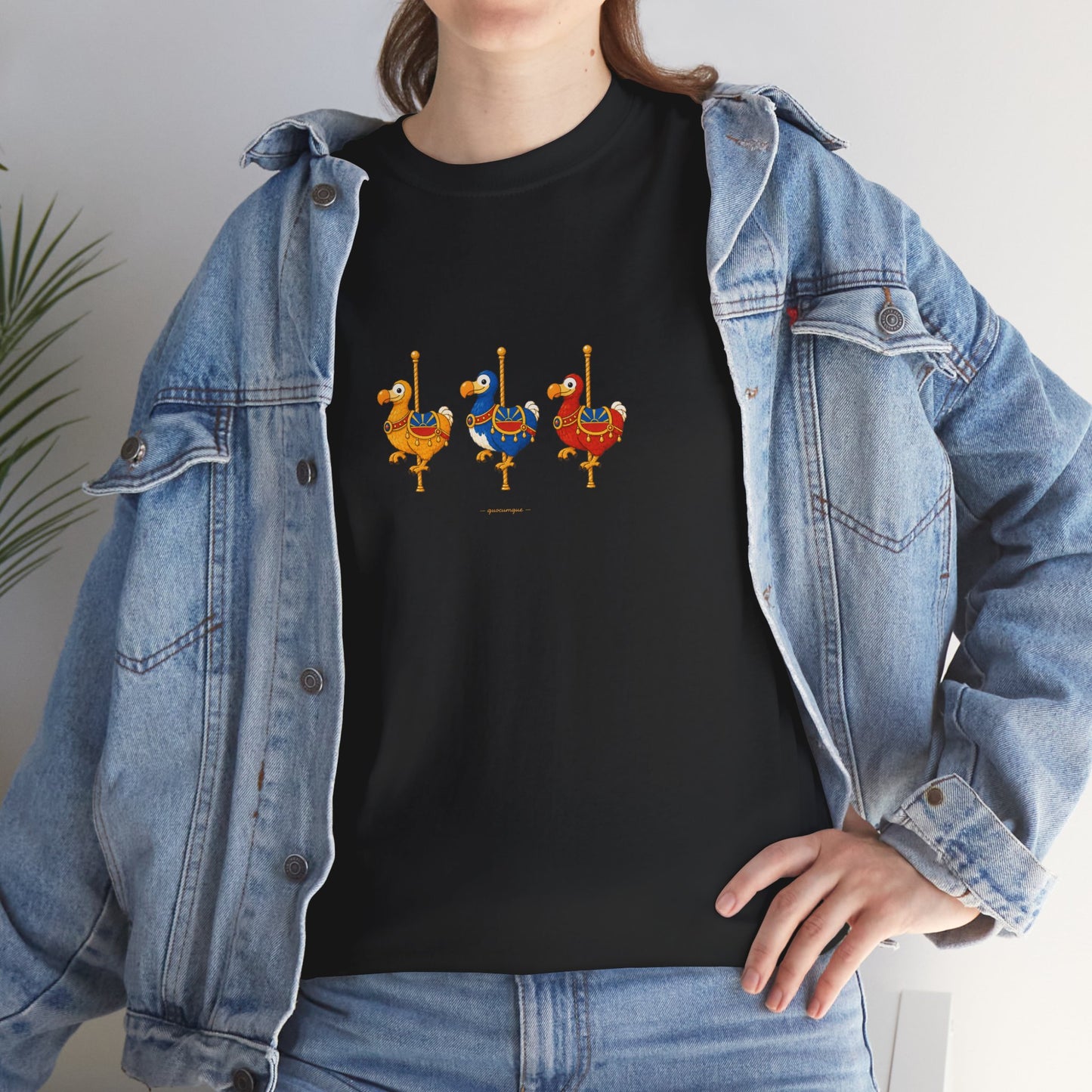 T-shirt Quocumque " Carrousel", Île de La Réunion, Confort Coton, Elégant, Souvenir Unique, Cadeau, Unisexe, Esprit Voyageur, Créole, Bourbon