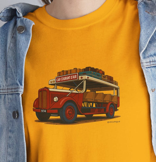 T-shirt "Car Courant d'Air, Exotisme, Destination Île de La Réunion, Confort Coton, Sobre, Elégant, Souvenir Unique, Cadeau, Unisexe, Esprit Voyageur