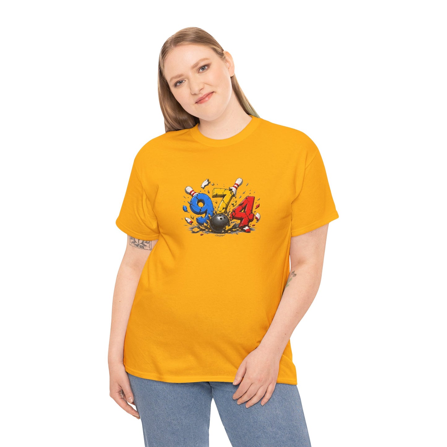 T-shirt " 974 Bowling ", Destination Île de La Réunion, Confort Coton, Sobre, Elégant, Souvenir Unique, Vêtement Adulte, Unisexe, Esprit Voyageur