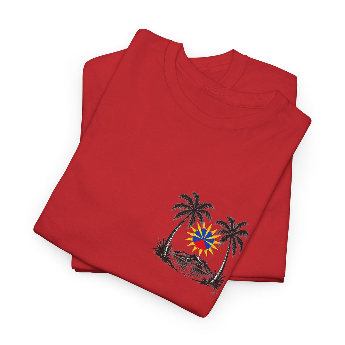 T-shirt Quocumque, "Palmiers", Discret, Île de La Réunion, Confort Coton, Elégant, Souvenir Unique, Cadeau, Unisexe, Esprit Voyageur, Créole, Bourbon