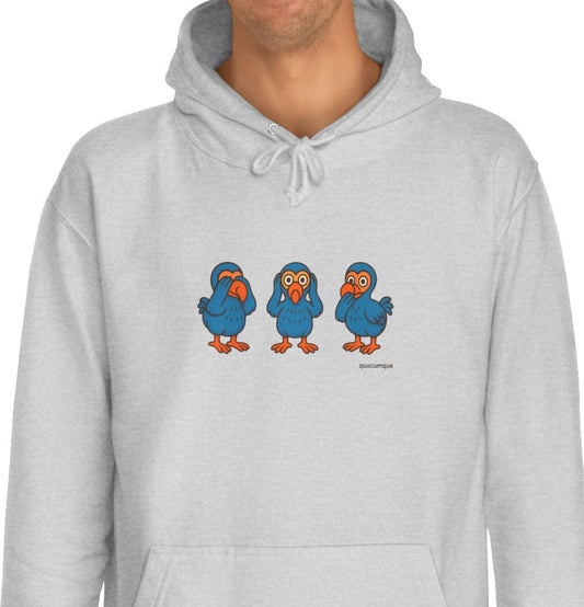 Sweat à Capuche Quocumque "3 Dodos de la Sagesse" pour Adulte, Hoodie, Unisexe, Élégance, Sobriété, Homme, Femme, Animal Totem