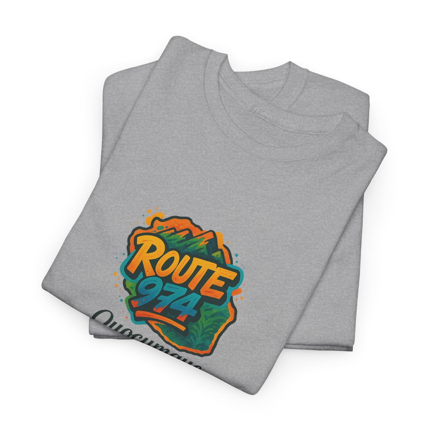 T-shirt "Route 974 Montagne", Destination Île de La Réunion, Confort Coton, Sobre, Elégant, Souvenir Unique, Cadeau, Unisexe, Esprit Voyageur