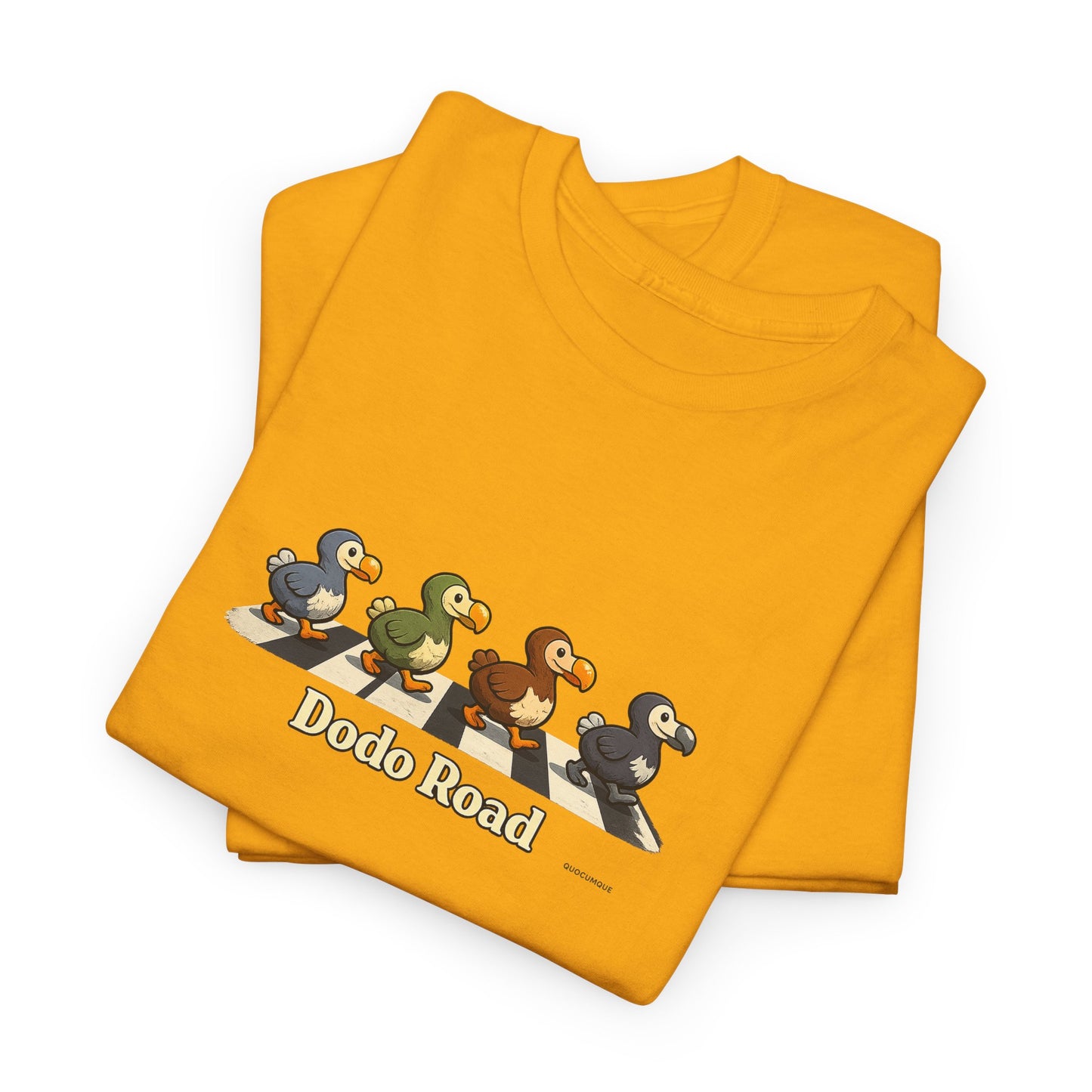 T-shirt "Dodo Road", Île de La Réunion", Confort Coton, Sobre, Elégant, Souvenir Unique, Cadeau, Unisexe, Esprit Voyageur