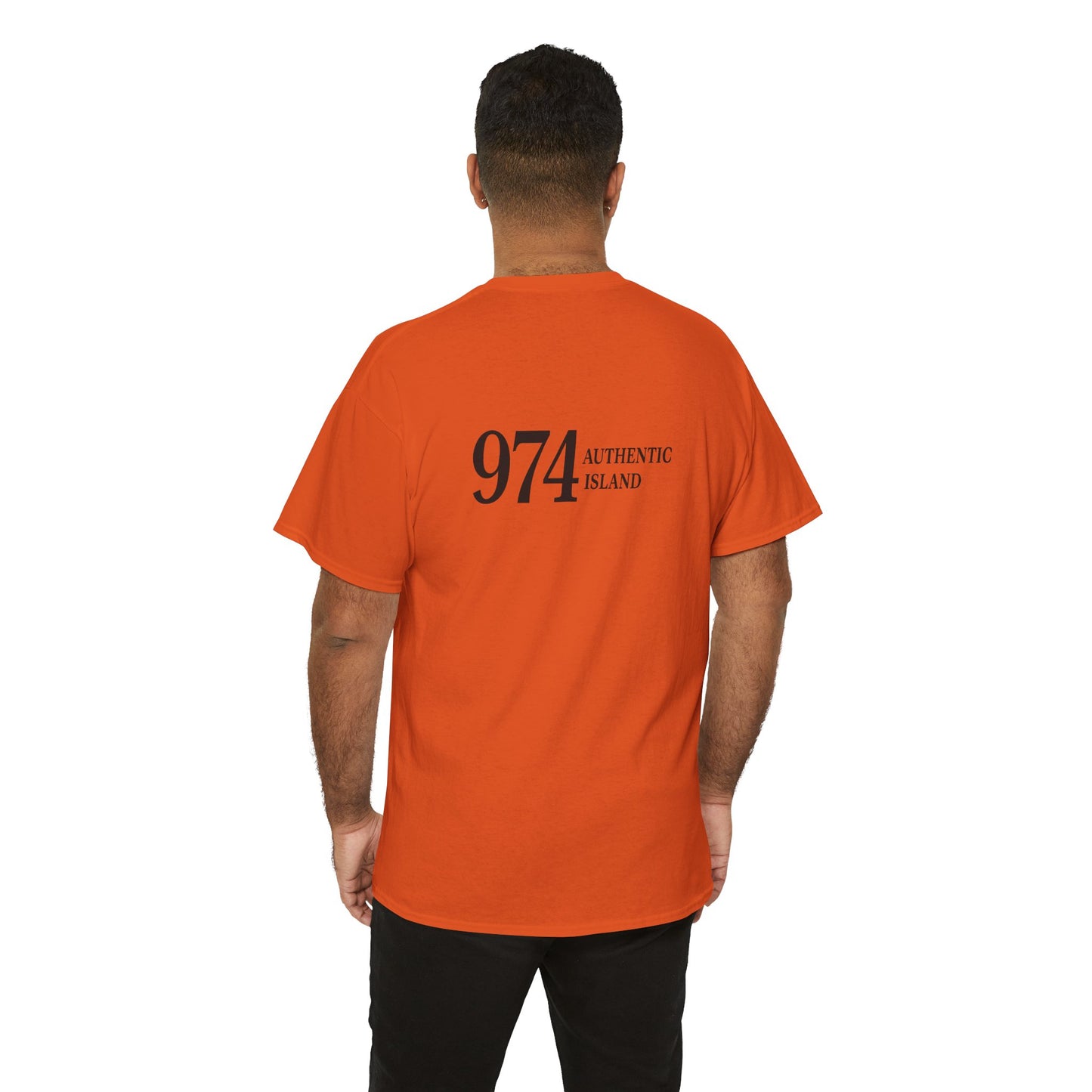 T-shirt "974 Île Authentique", Exotisme, Destination Île de La Réunion, Confort Coton, Sobre, Elégant, Souvenir Unique, Cadeau, Unisexe, Esprit Voyageur