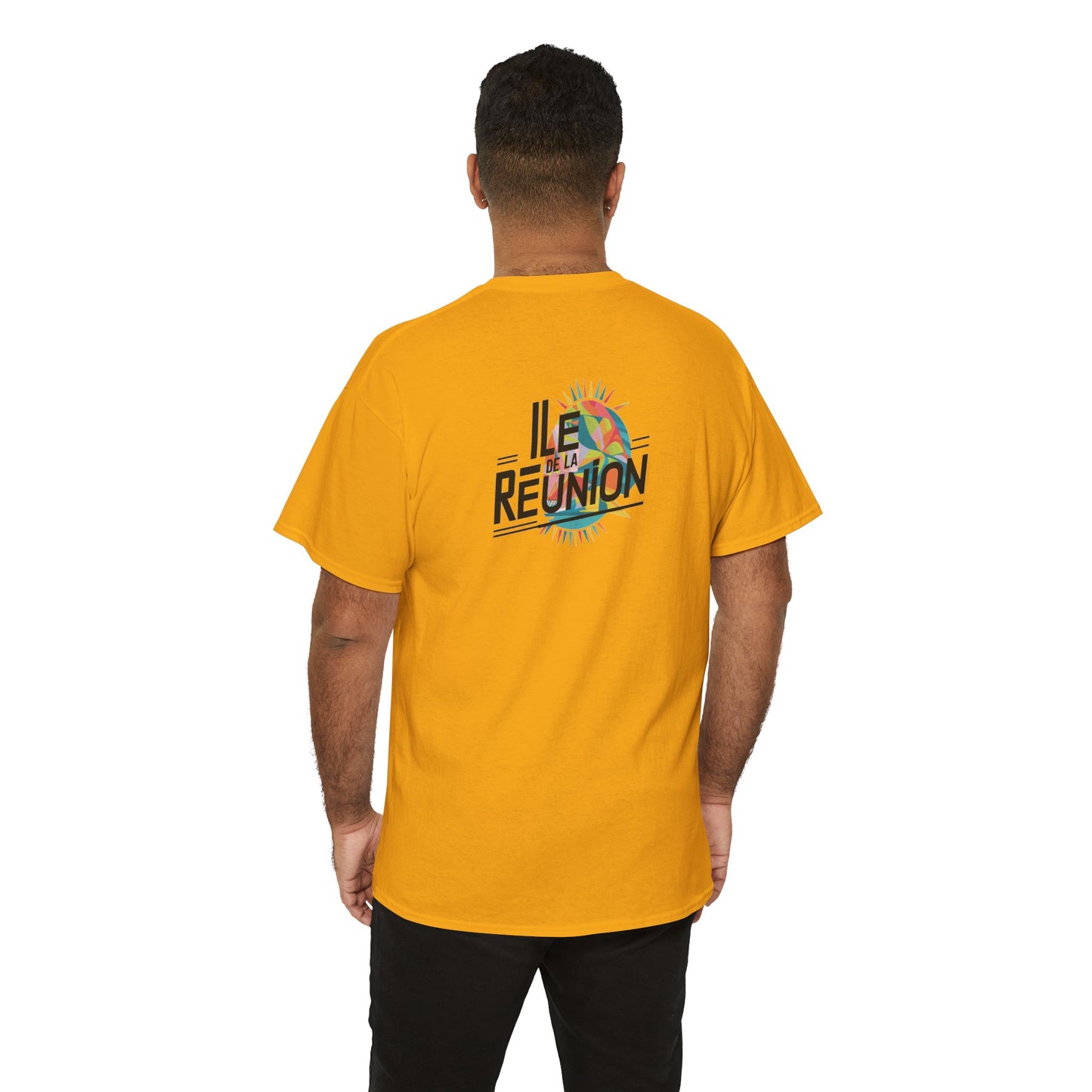 T-shirt "Île de La Réunion", Confort Coton, Sobre, Elégant, Souvenir Unique, Cadeau, Unisexe, Esprit Voyageur, Adulte