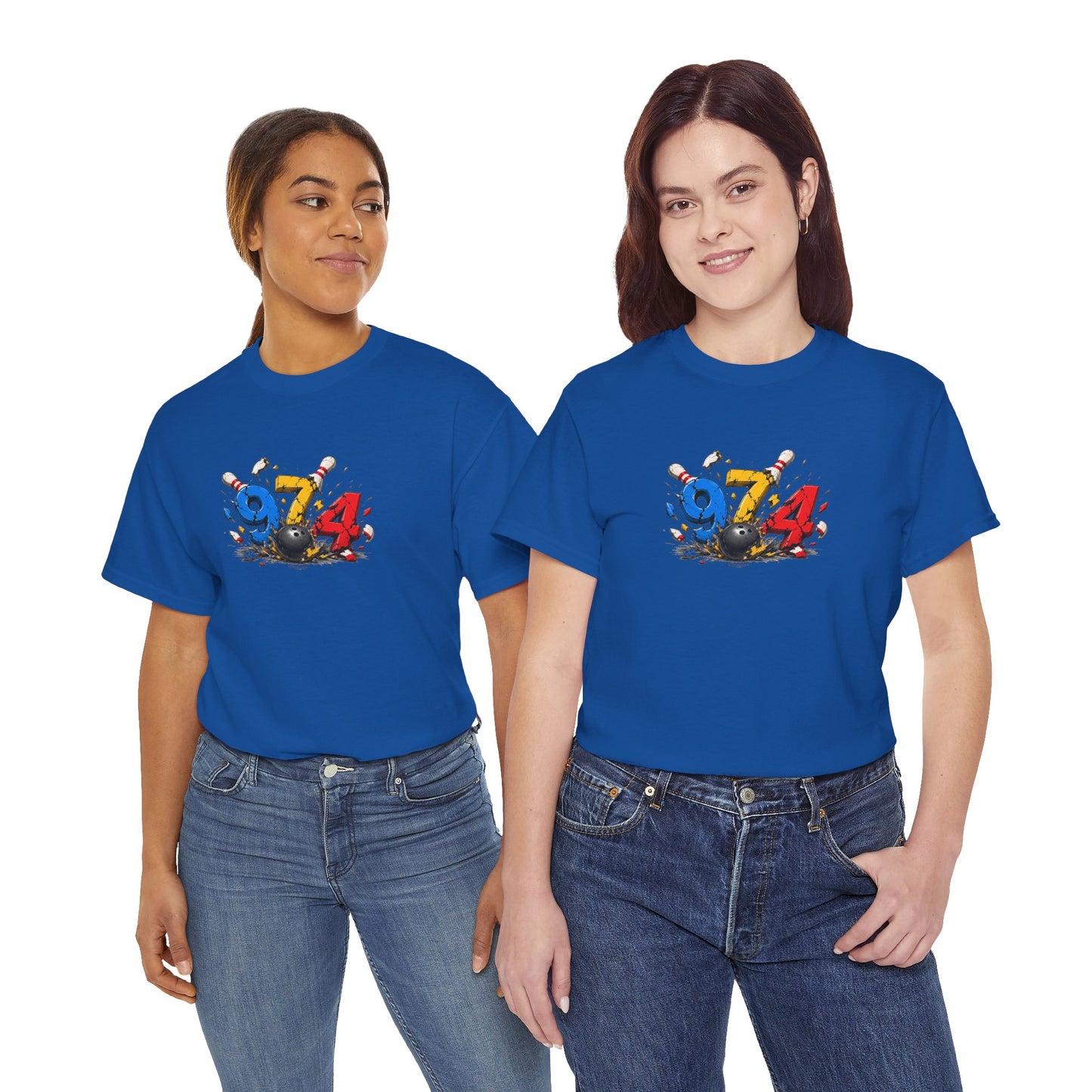 T-shirt " 974 Bowling ", Destination Île de La Réunion, Confort Coton, Sobre, Elégant, Souvenir Unique, Vêtement Adulte, Unisexe, Esprit Voyageur
