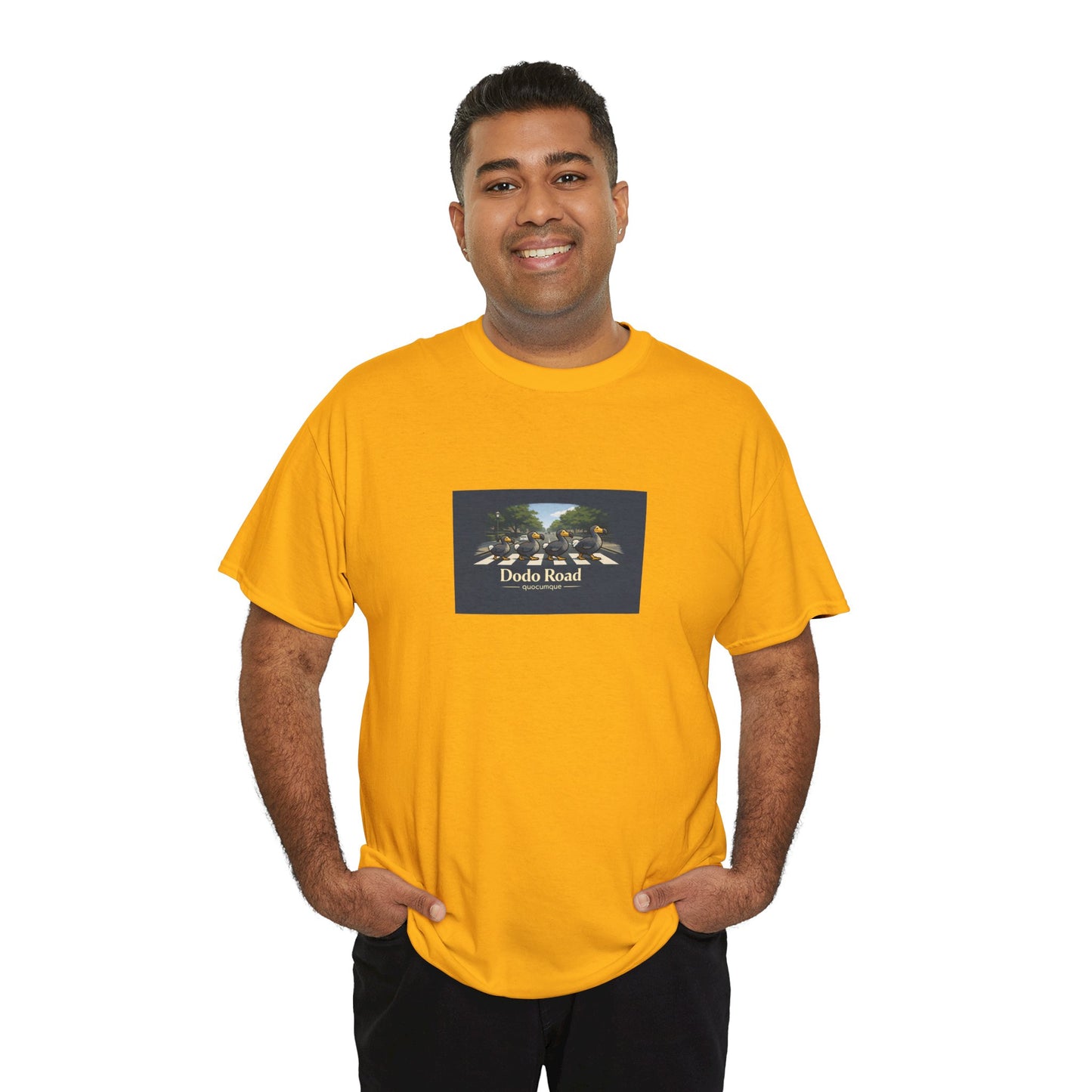 T-shirt "Dodo Road", Île de La Réunion", Confort Coton, Sobre, Elégant, Souvenir Unique, Cadeau, Unisexe, Esprit Voyageur