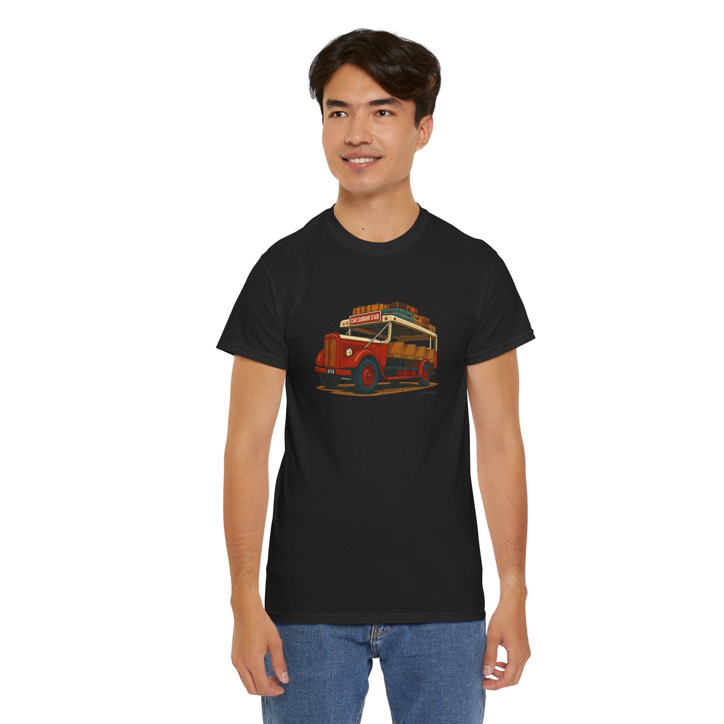 T-shirt "Car Courant d'Air, Exotisme, Destination Île de La Réunion, Confort Coton, Sobre, Elégant, Souvenir Unique, Cadeau, Unisexe, Esprit Voyageur
