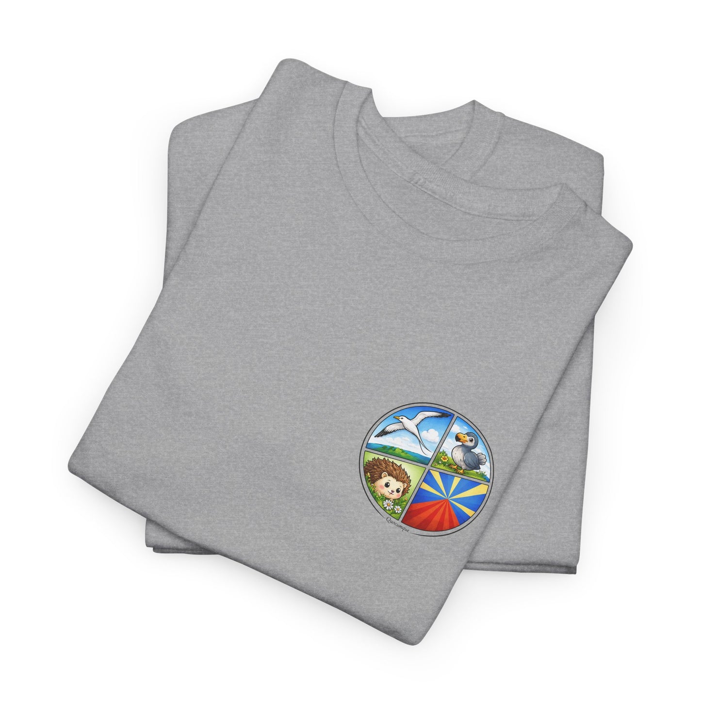 T-shirt Quocumque, "Pastille Bourbon", Île de La Réunion, Confort Coton, Elégant, Souvenir Unique, Cadeau, Unisexe, Esprit Voyageur, Créole, Bourbon