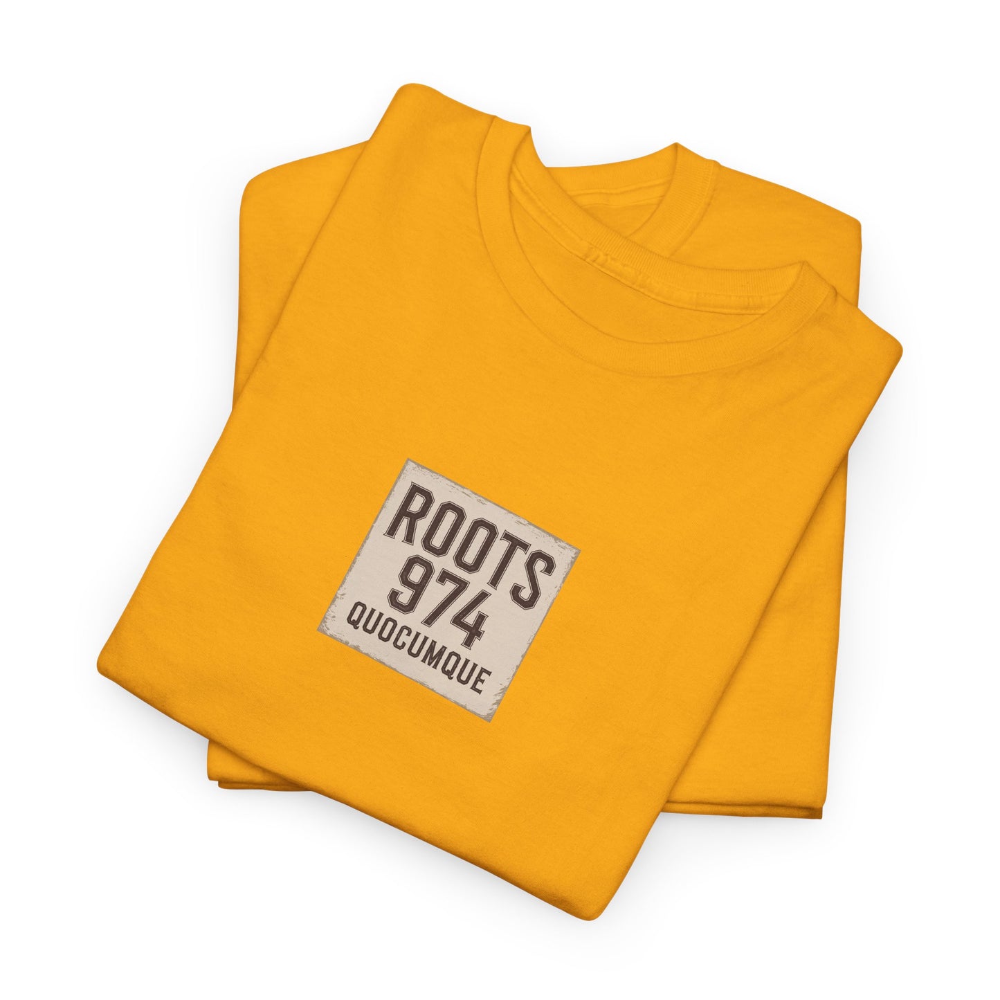 T-shirt "Roots 974", Exotisme, Destination Île de La Réunion, Confort Coton, Sobre, Elégant, Souvenir Unique, Cadeau, Unisexe, Esprit Voyageur