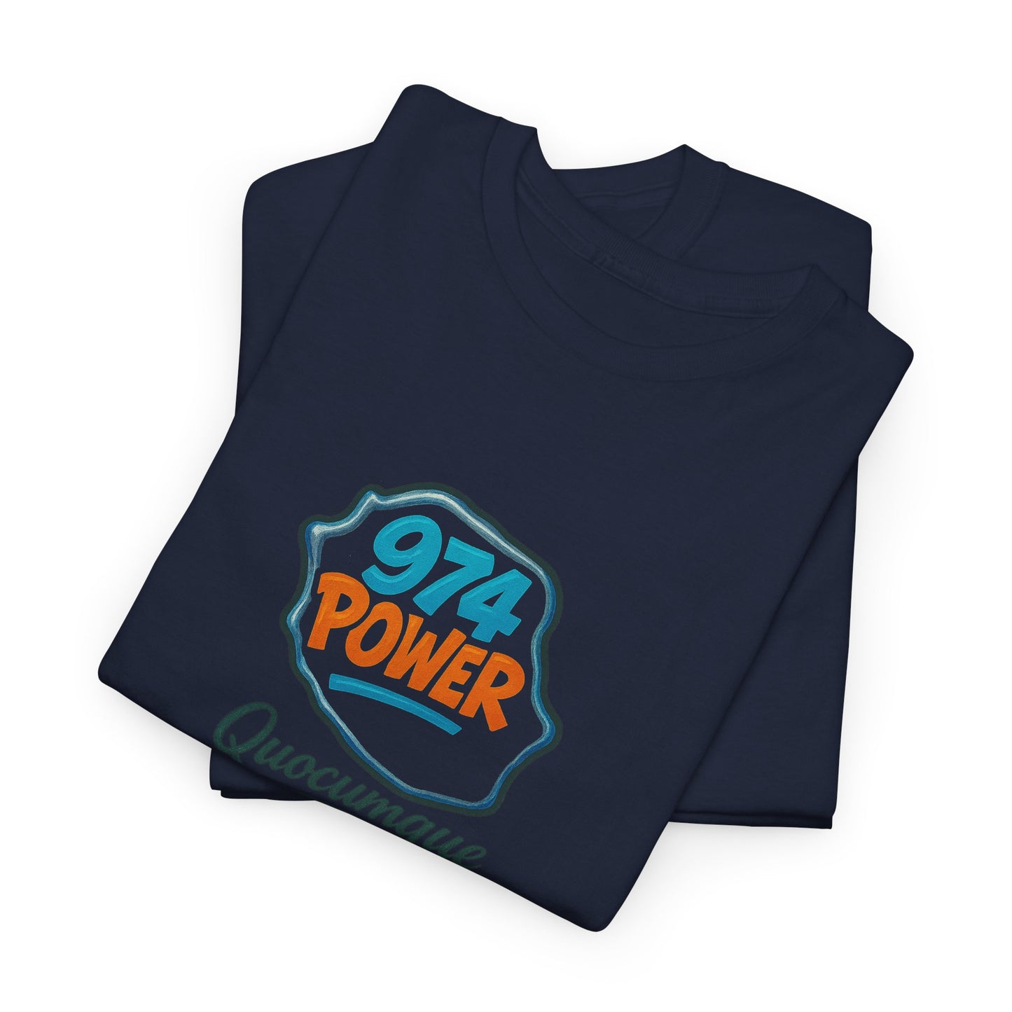 T-shirt "974 Power", Exotisme, Destination Île de La Réunion, Confort Coton, Sobre, Elégant, Souvenir Unique, Cadeau, Unisexe, Esprit Voyageur