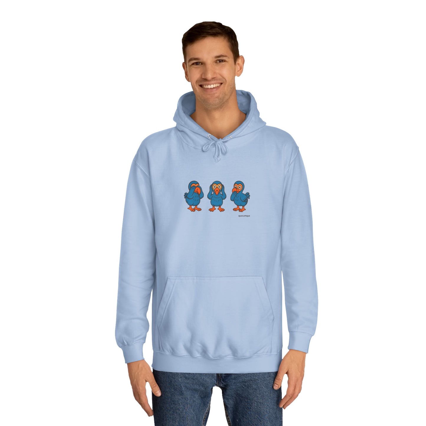 Sweat à Capuche Quocumque "3 Dodos de la Sagesse" pour Adulte, Hoodie, Unisexe, Élégance, Sobriété, Homme, Femme, Animal Totem