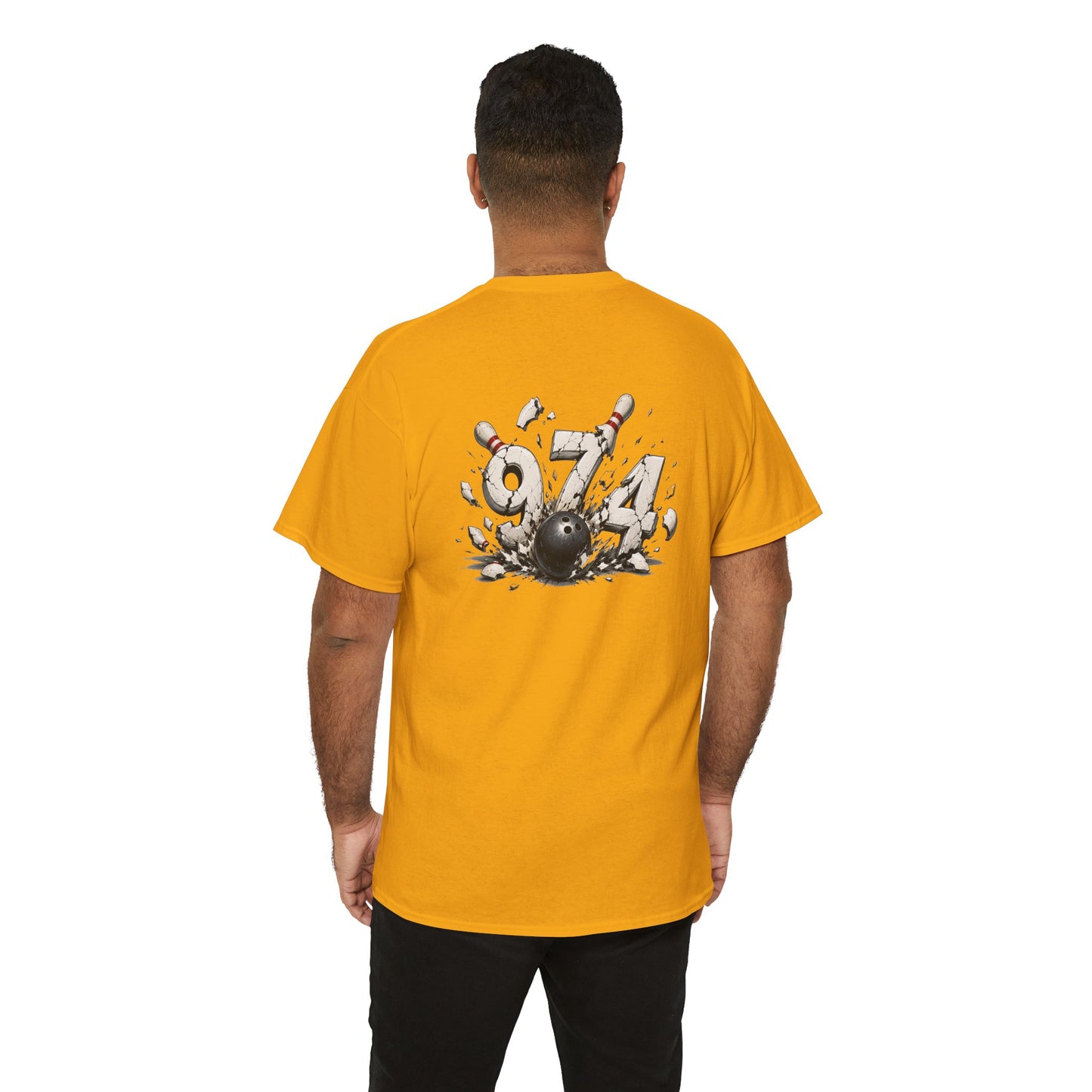 T-shirt " 974 Bowling", Destination Île de La Réunion, Confort Coton, Sobre, Elégant, Souvenir Unique, Vêtement Adulte, Unisexe, Esprit Voyageur