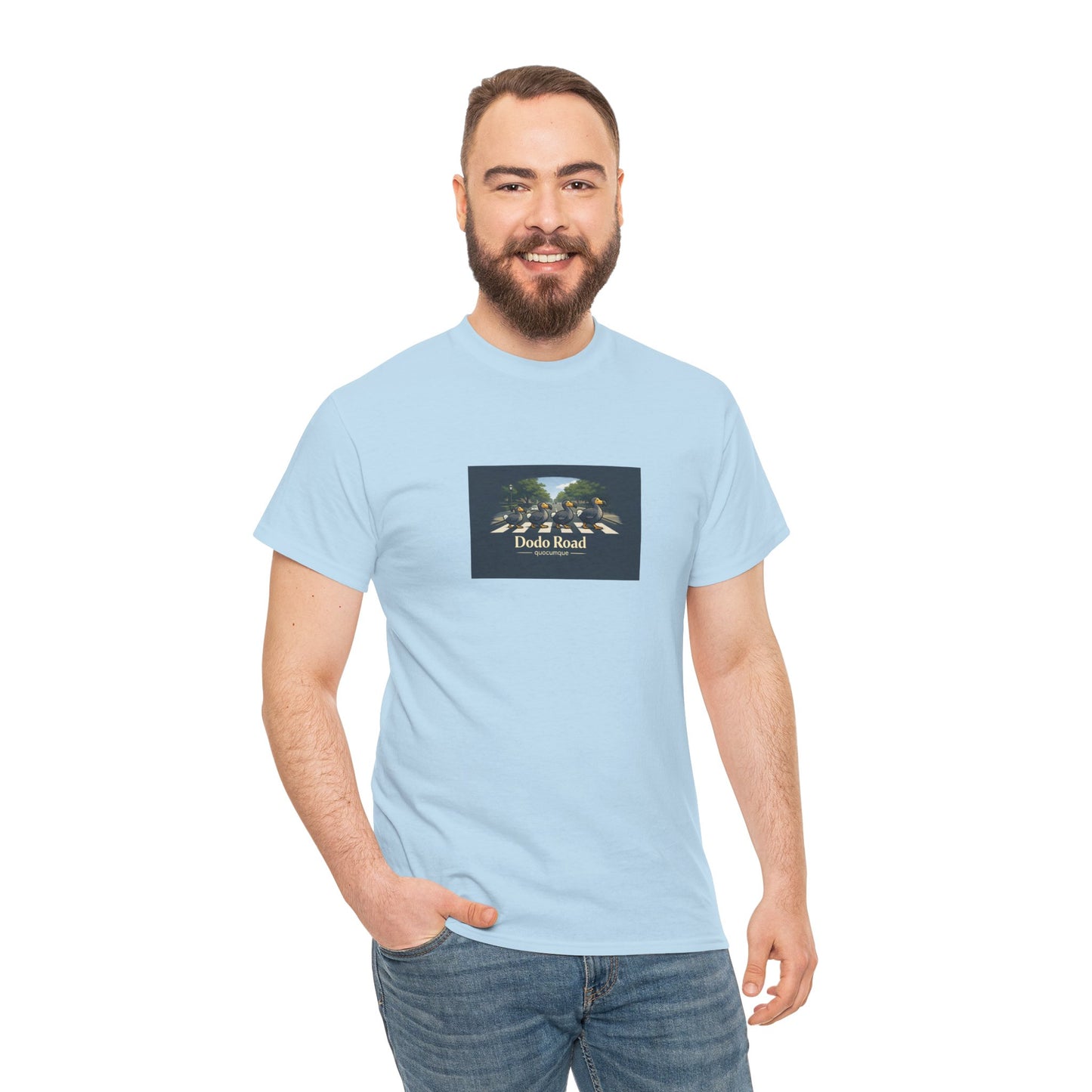 T-shirt "Dodo Road", Île de La Réunion", Confort Coton, Sobre, Elégant, Souvenir Unique, Cadeau, Unisexe, Esprit Voyageur