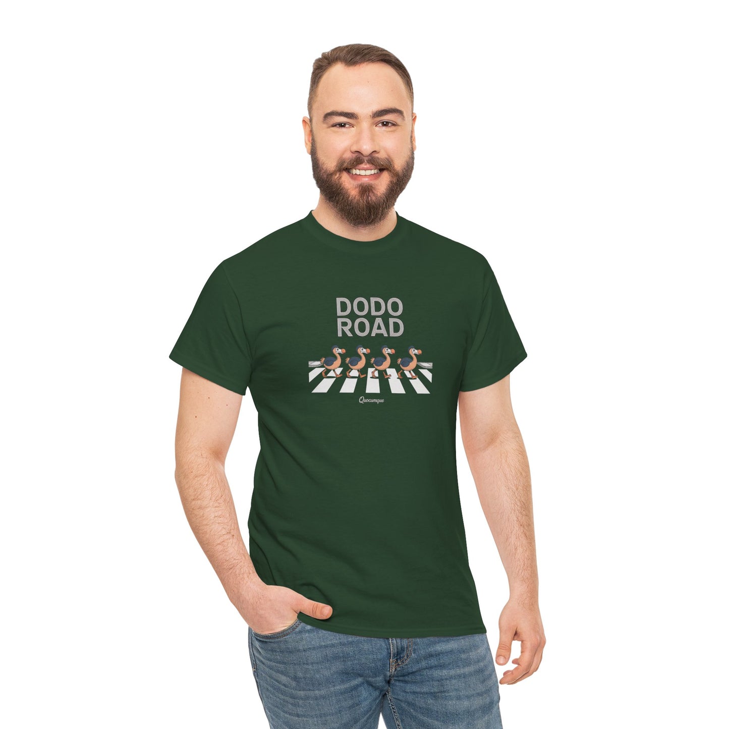 T-shirt Quocumque, " Dodo Road ", Île de La Réunion, Confort Coton, Elégant, Souvenir Unique, Cadeau, Unisexe, Esprit Voyageur, Créole, Bourbon