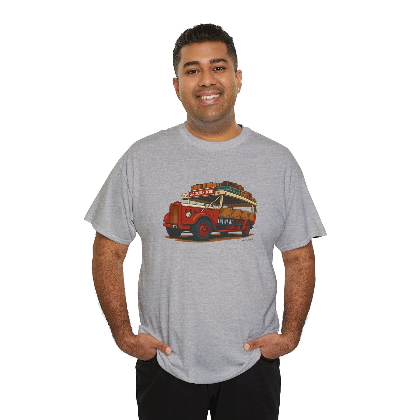 T-shirt "Car Courant d'Air, Exotisme, Destination Île de La Réunion, Confort Coton, Sobre, Elégant, Souvenir Unique, Cadeau, Unisexe, Esprit Voyageur