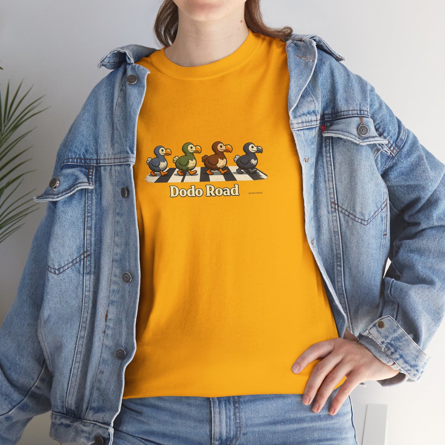 T-shirt "Dodo Road", Île de La Réunion", Confort Coton, Sobre, Elégant, Souvenir Unique, Cadeau, Unisexe, Esprit Voyageur