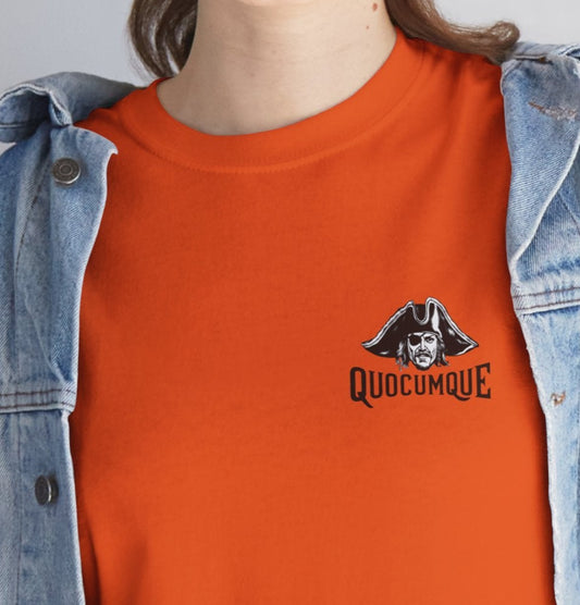 T-shirt Quocumque  "Pirate ", La Réunion, Confort Coton, Sobre, Elégant, Unique, Cadeau, Unisexe, Esprit Voyageur, pour adulte, Homme, Femme