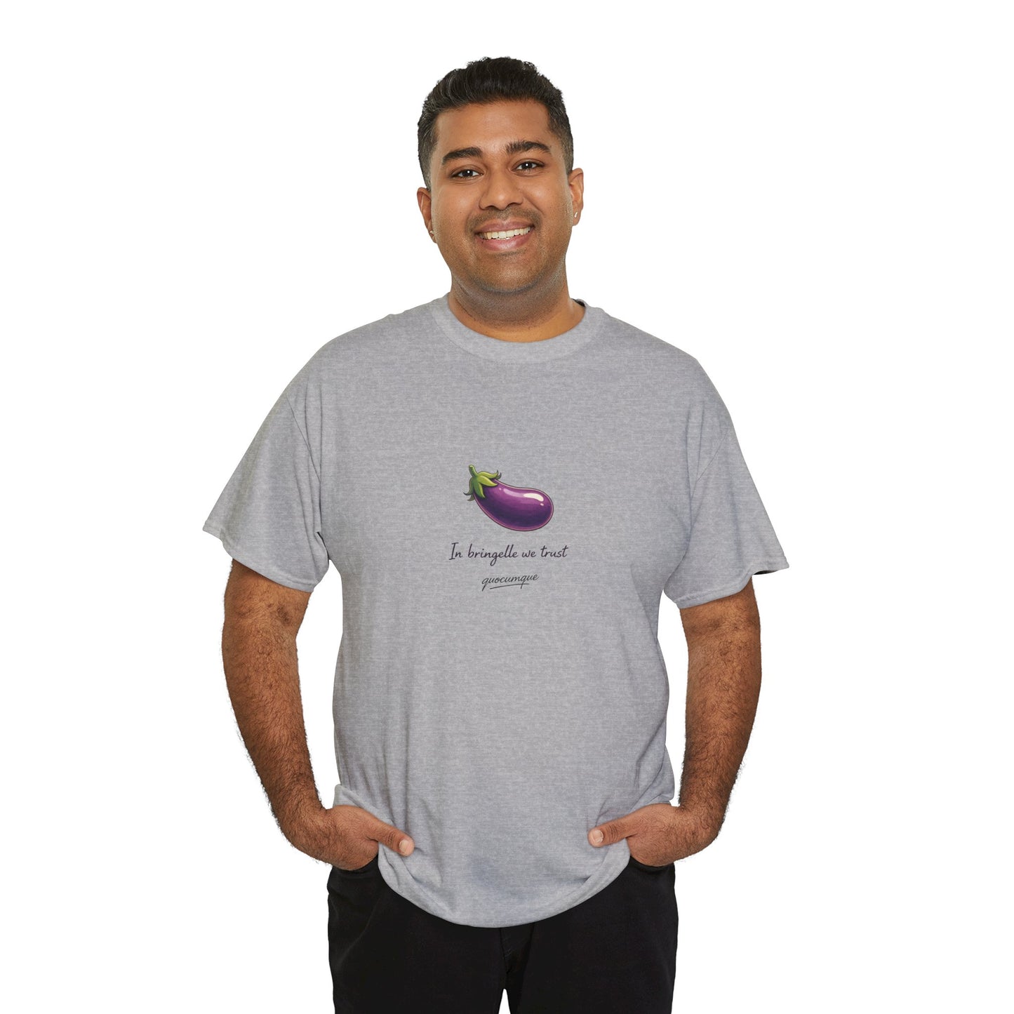 T-shirt Quocumque "Bringelle", Confort Coton, Sobre, Elégant, Souvenir Unique, Cadeau, Unisexe, Esprit Voyageur, Adulte, Espace
