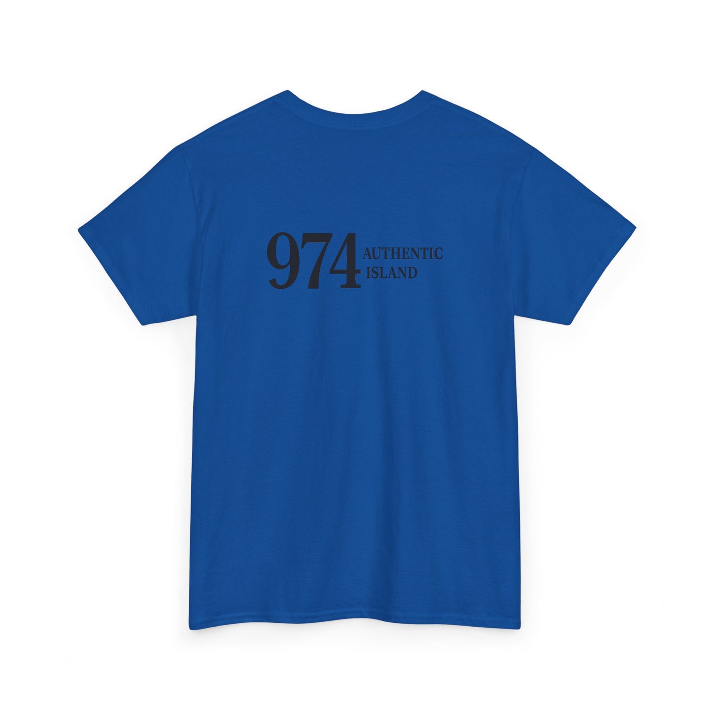 T-shirt "974 Île Authentique", Exotisme, Destination Île de La Réunion, Confort Coton, Sobre, Elégant, Souvenir Unique, Cadeau, Unisexe, Esprit Voyageur
