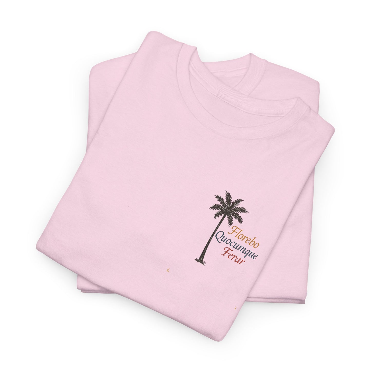 T-shirt Florebo Quocumque Ferar, Île de La Réunion, Confort Coton, Sobre, Elégant, Souvenir Unique, Cadeau, Unisexe, Esprit Voyageur, Adulte