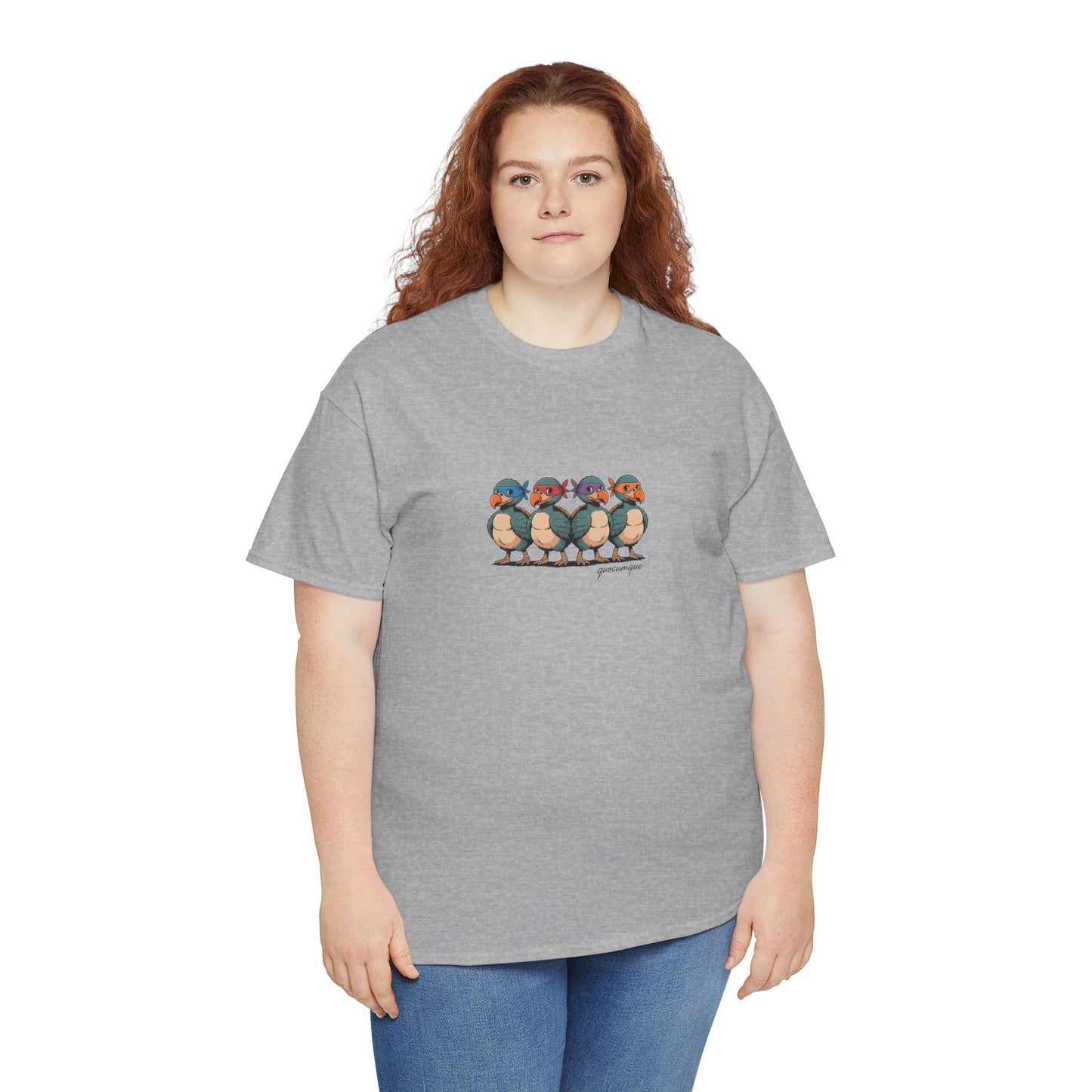 T-shirt Quocumque, " Dodos Ninjas ", Île de La Réunion, Confort Coton, Elégant, Souvenir Unique, Cadeau, Unisexe, Esprit Voyageur, Créole, Bourbon