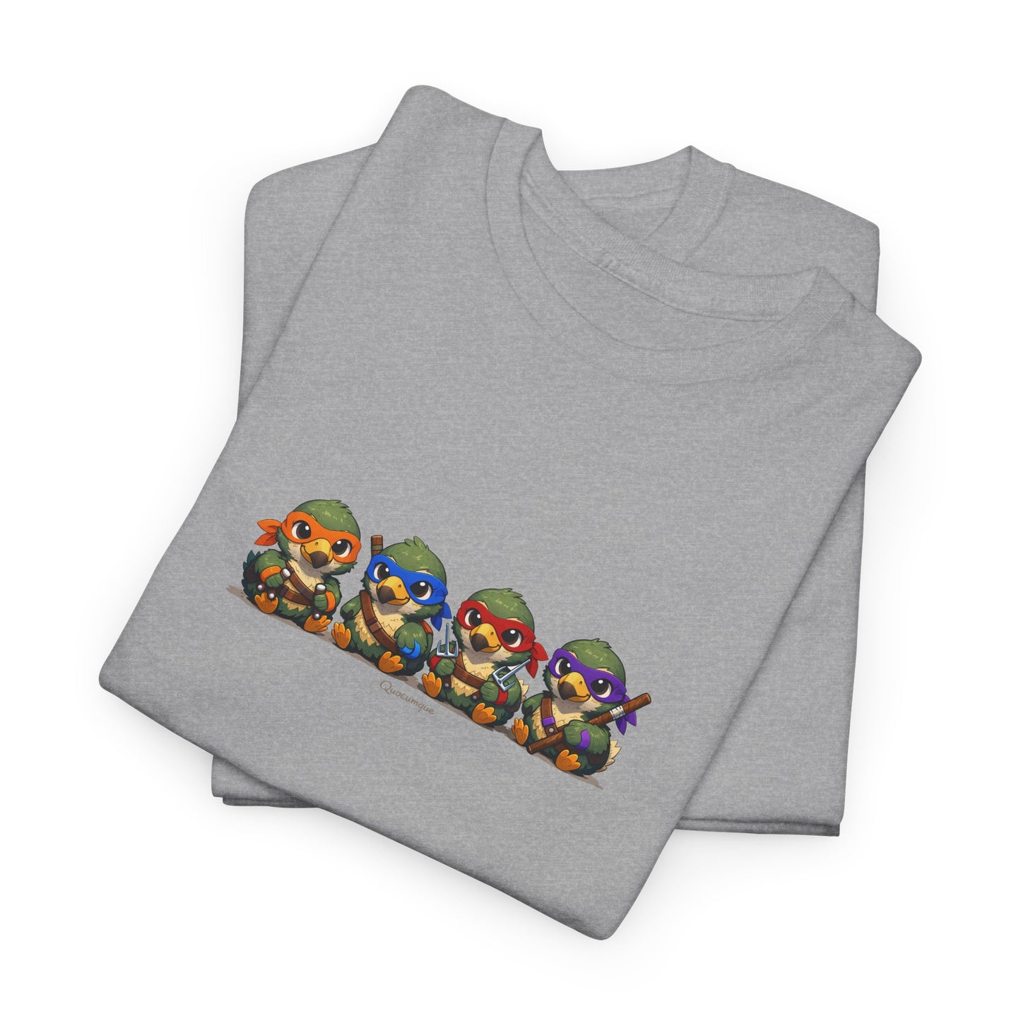 T-shirt Quocumque, " Dodos Ninjas ", Île de La Réunion, Confort Coton, Elégant, Souvenir Unique, Cadeau, Unisexe, Esprit Voyageur, Créole, Bourbon