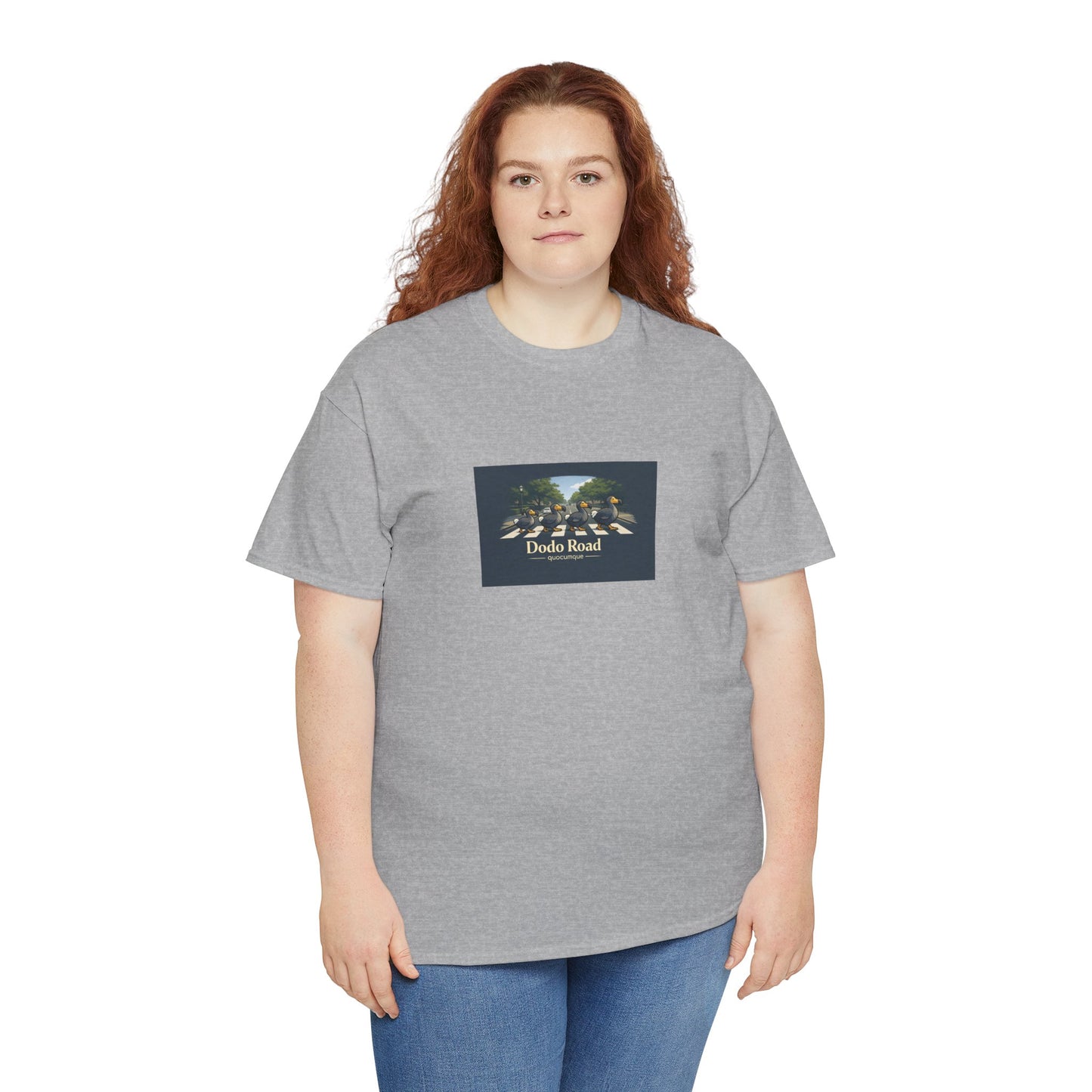 T-shirt "Dodo Road", Île de La Réunion", Confort Coton, Sobre, Elégant, Souvenir Unique, Cadeau, Unisexe, Esprit Voyageur