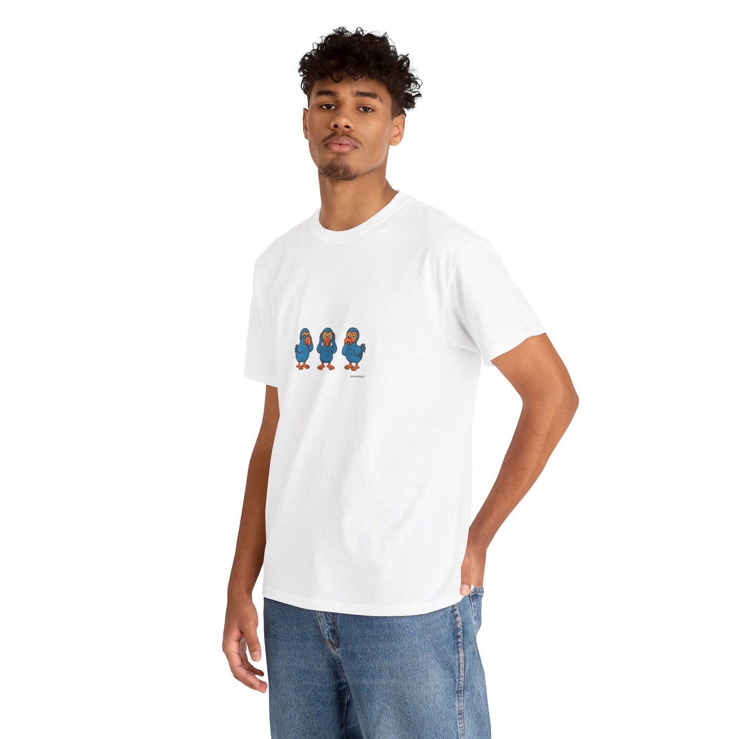 T-shirt Quocumque, "3 Dodos de la Sagesse", Confort, Souvenir Unique, Cadeau, Unisexe, Délicatesse, Homme, Femme, Adulte, Sportif, Liberté, Détente