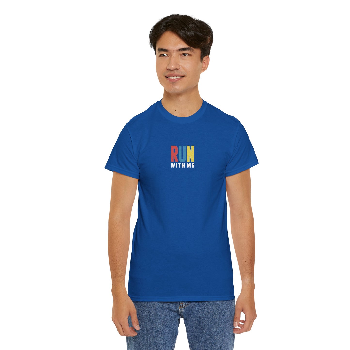 T-shirt Quocumque "RUN With Me", Île de La Réunion, Sobre, Elégant, Souvenir Unique, Cadeau, Unisexe, Esprit Voyageur, Adulte, Sportif