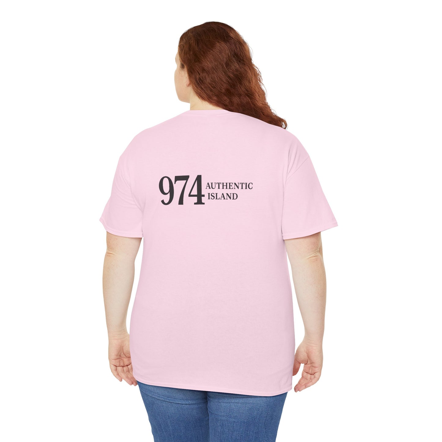 T-shirt "974 Île Authentique", Exotisme, Destination Île de La Réunion, Confort Coton, Sobre, Elégant, Souvenir Unique, Cadeau, Unisexe, Esprit Voyageur