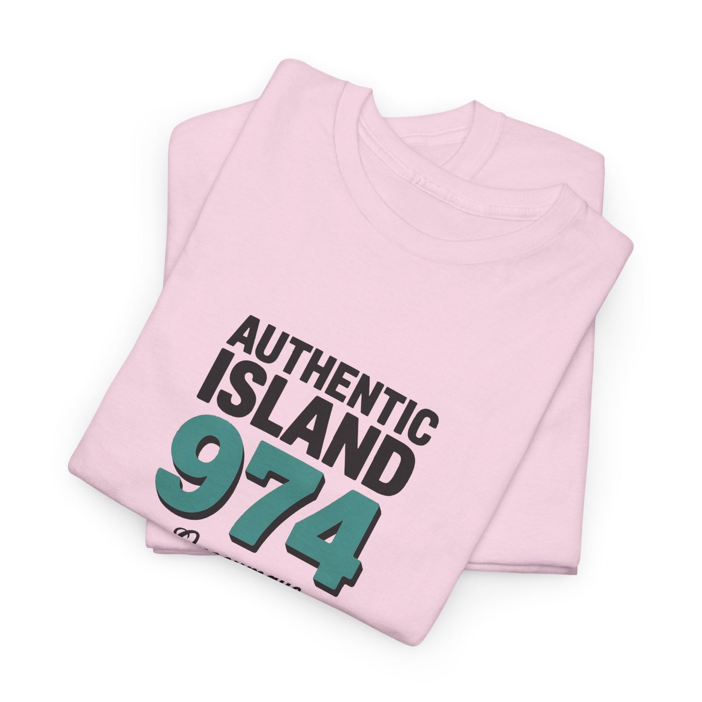 T-shirt " 974 Authentic Island ", Exotisme, Destination Île de La Réunion, Confort Coton, Sobre, Elégant, Souvenir Unique, Cadeau, Unisexe, Esprit Voyageur