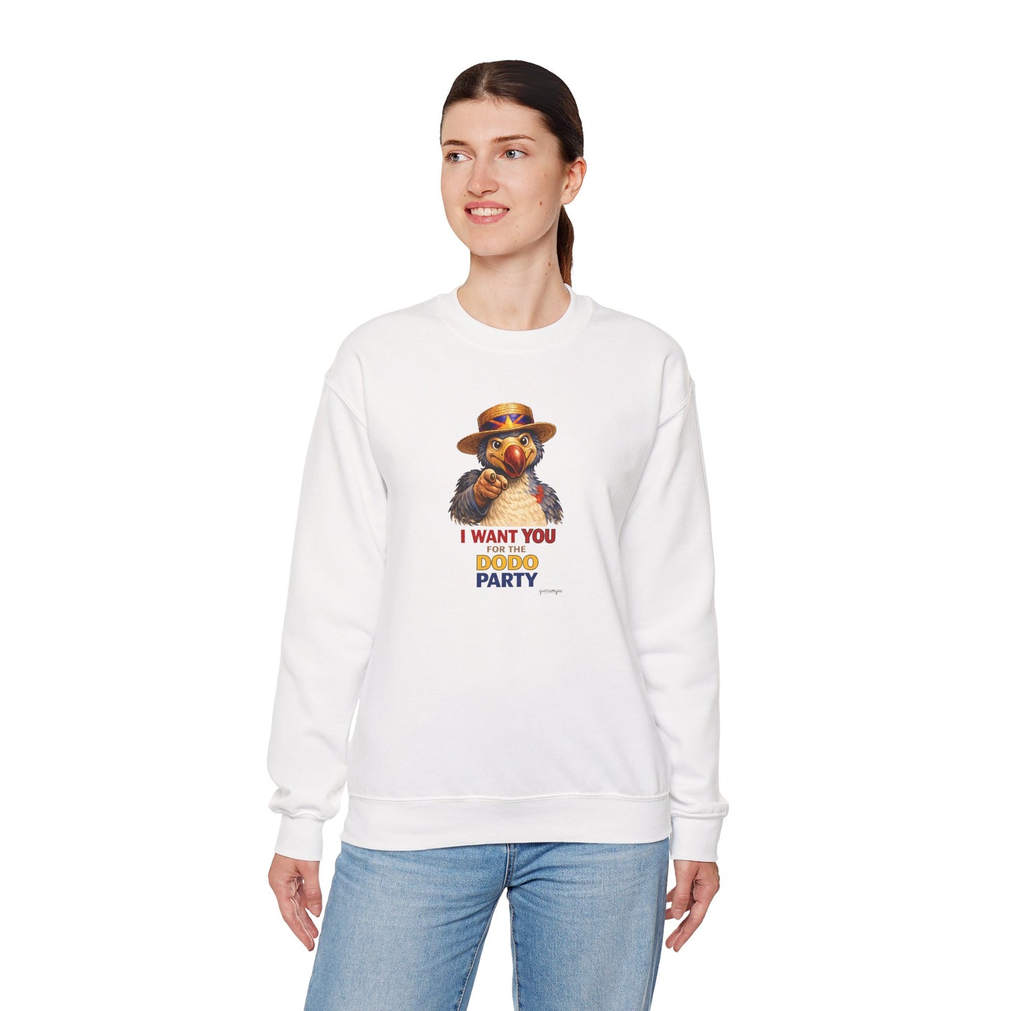 Sweat Quocumque "Dodo Party", Exotique, Destination Île De La Réunion, Adulte, Homme, Femme, Sportive, Sportif, Décontracté, Élégant, Classique,
